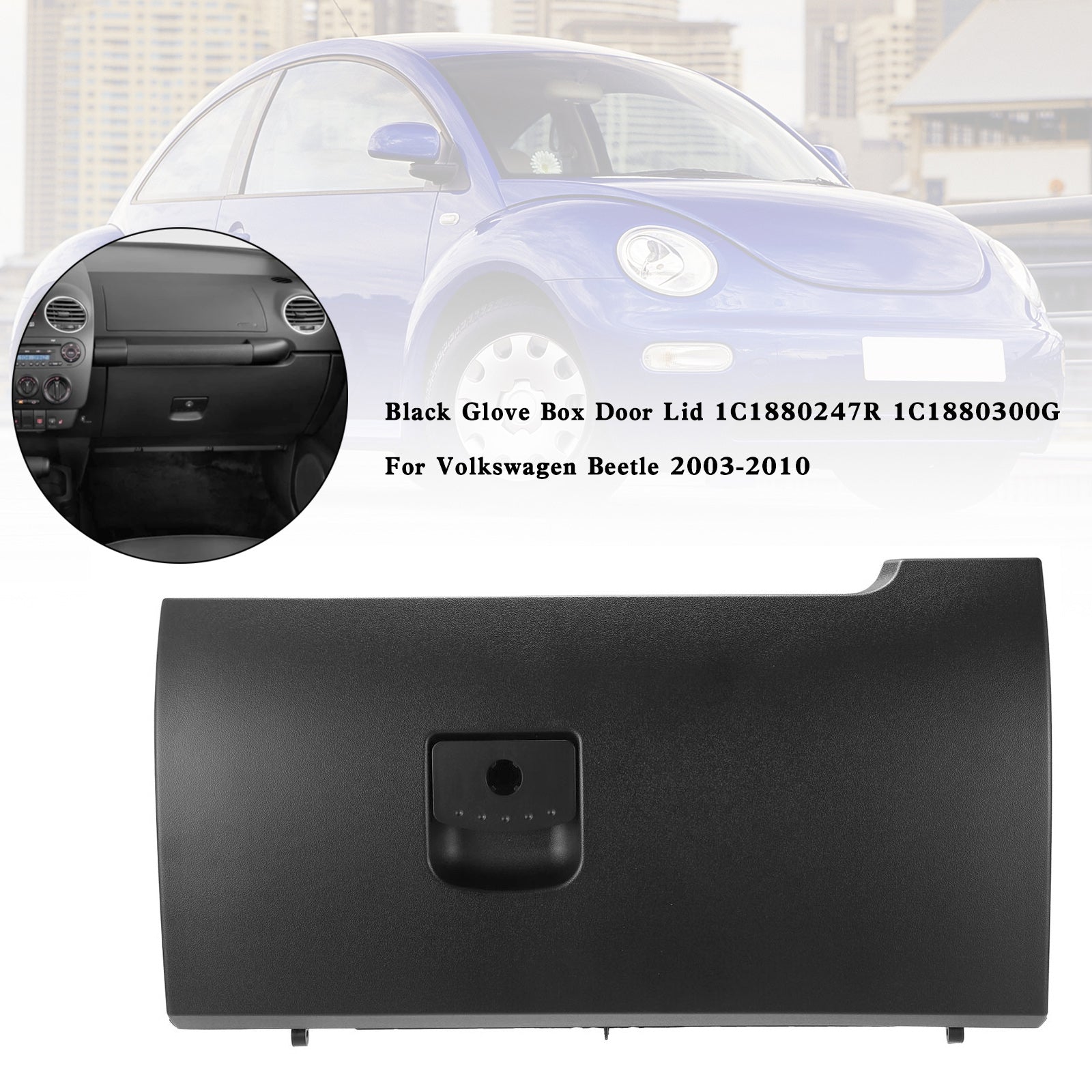 Volkswagen Beetle 2003-2010 Black Glove Box Door Lid 1C1880247R 1C1880300G