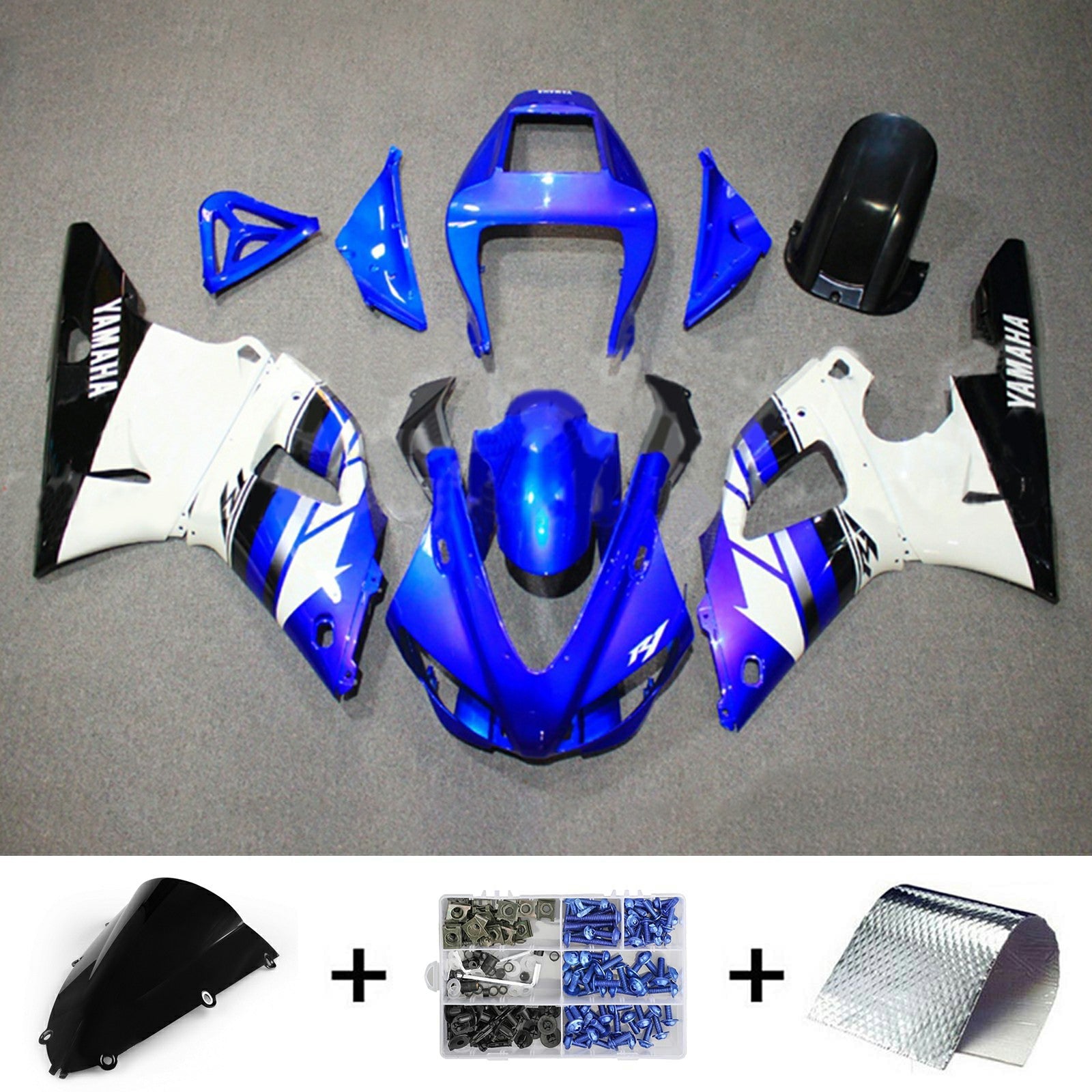 1998-1999 Yamaha YZF 1000 R1 Kit de carénage d'injection carrosserie plastique ABS # 114