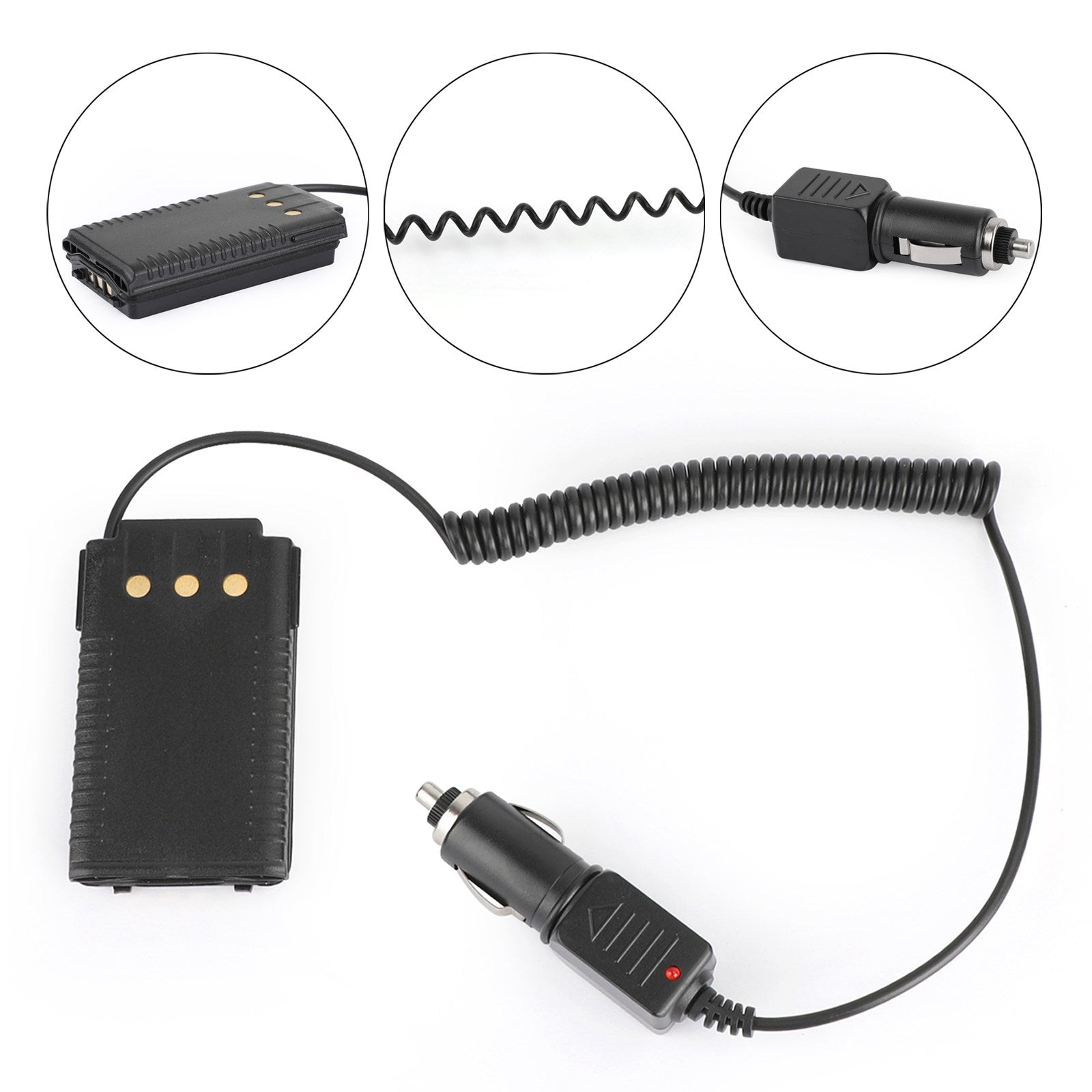 Car Charger Battery Eliminator Adapter 12V/24V Fit for Yaesu FT70D FT70DR