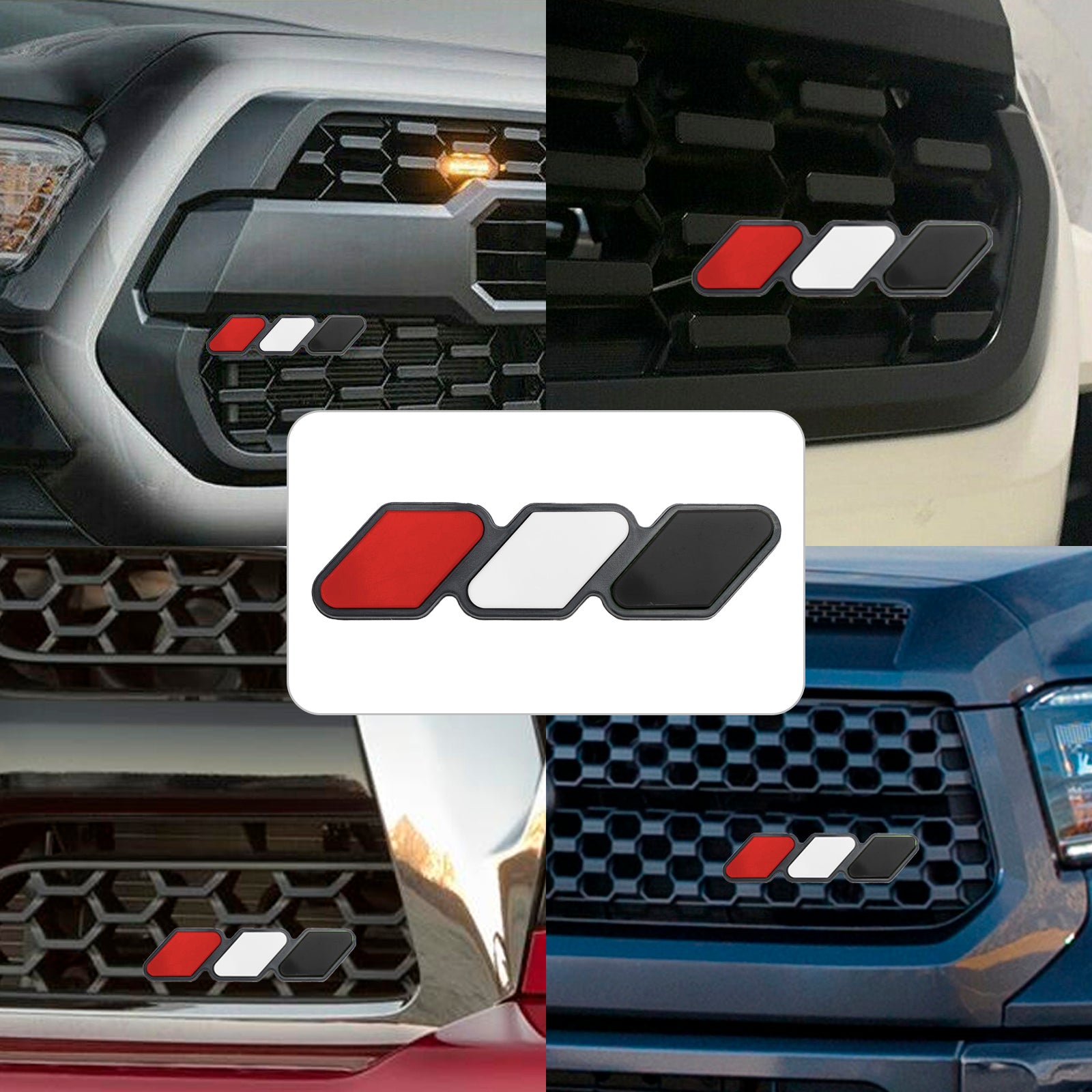 Tri-Color Grille Badge Emblem Car Accessories for Toyota Tacoma TRD Tundra RAV4