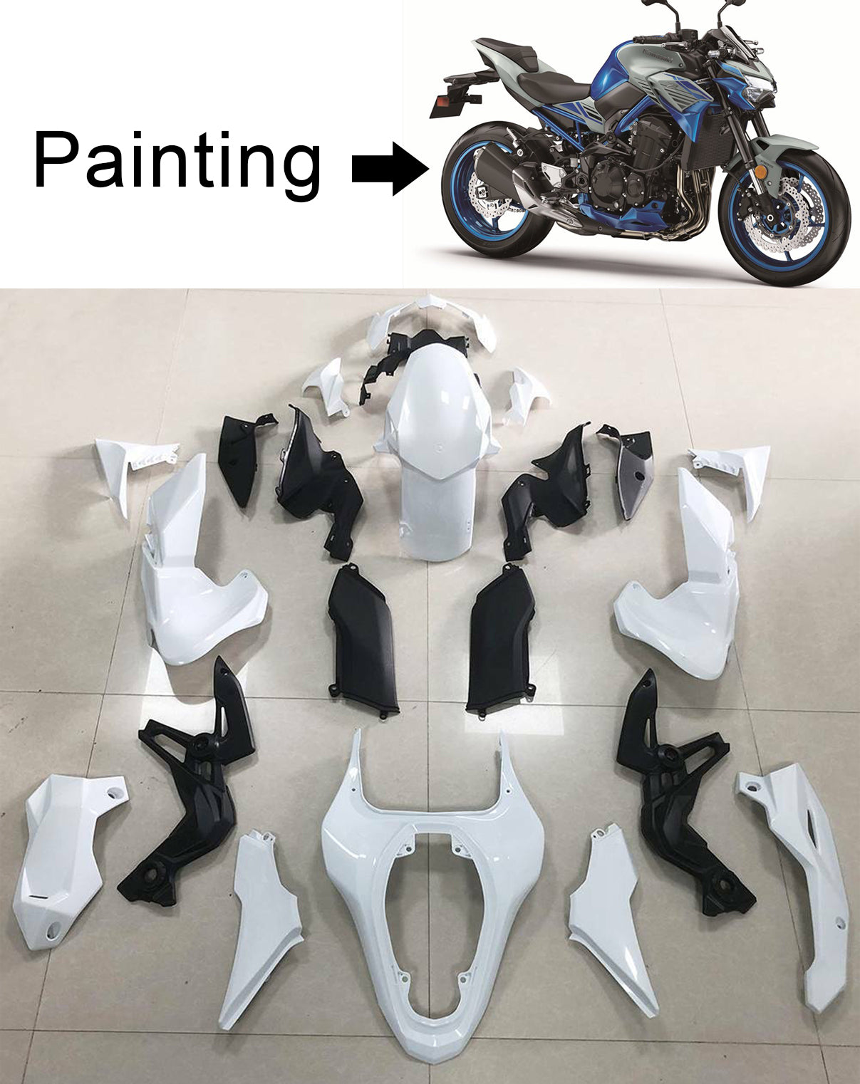 2020-2021 Kawasaki Z900 Amotopart Kit de carénage d'injection carrosserie plastique ABS #101