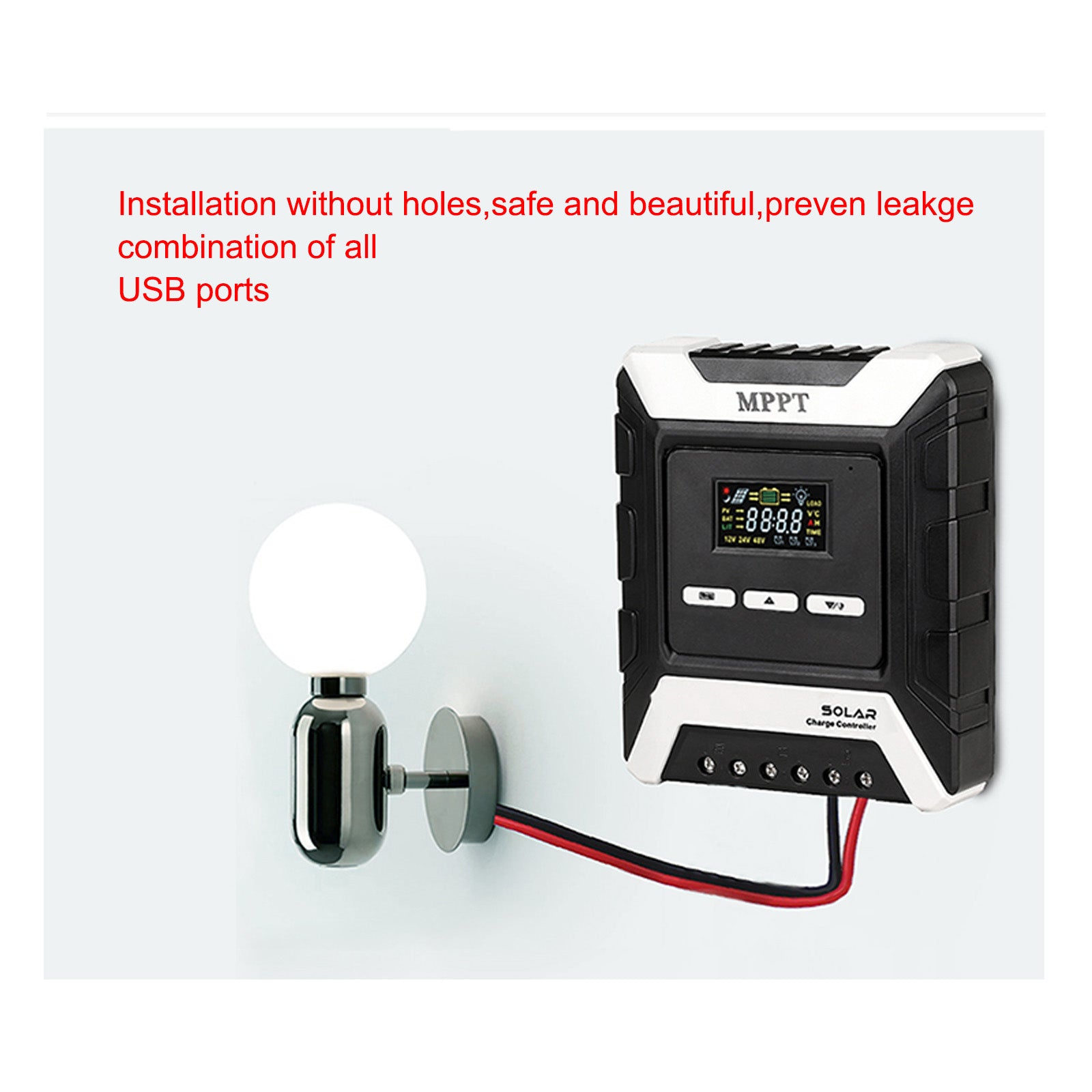 60A MPPT AUTO Solar Laadregelaar Oplader 12V/24V/48V met LCD-kleurenscherm