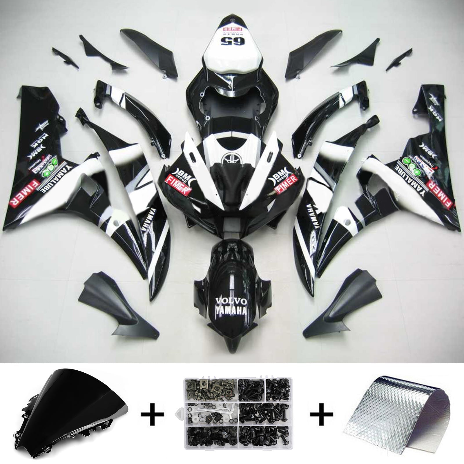 2006-2007 Yamaha YZF 600 R6 Amotopart Kit de carénage d'injection carrosserie plastique ABS #111