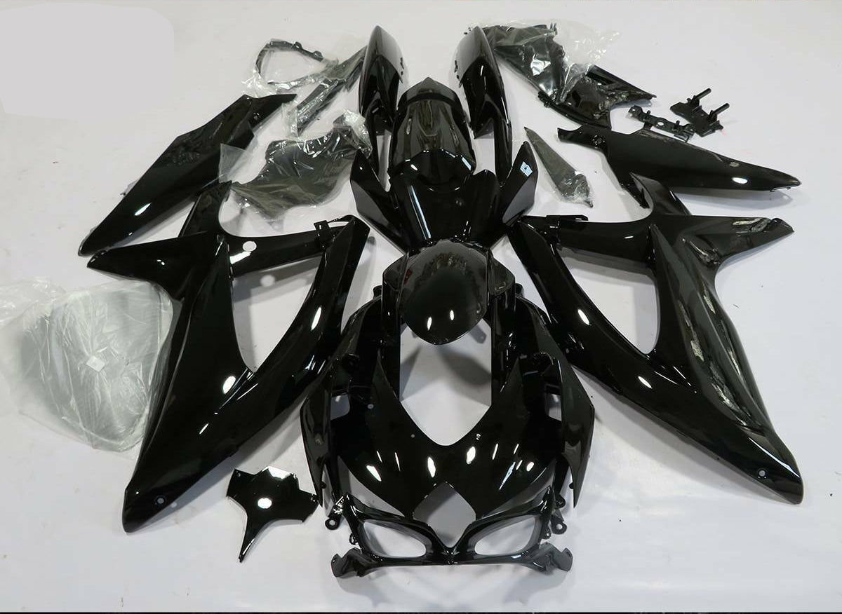 2008-2010 Suzuki GSXR600 750 Fairing Glossy Black Fairing Kit