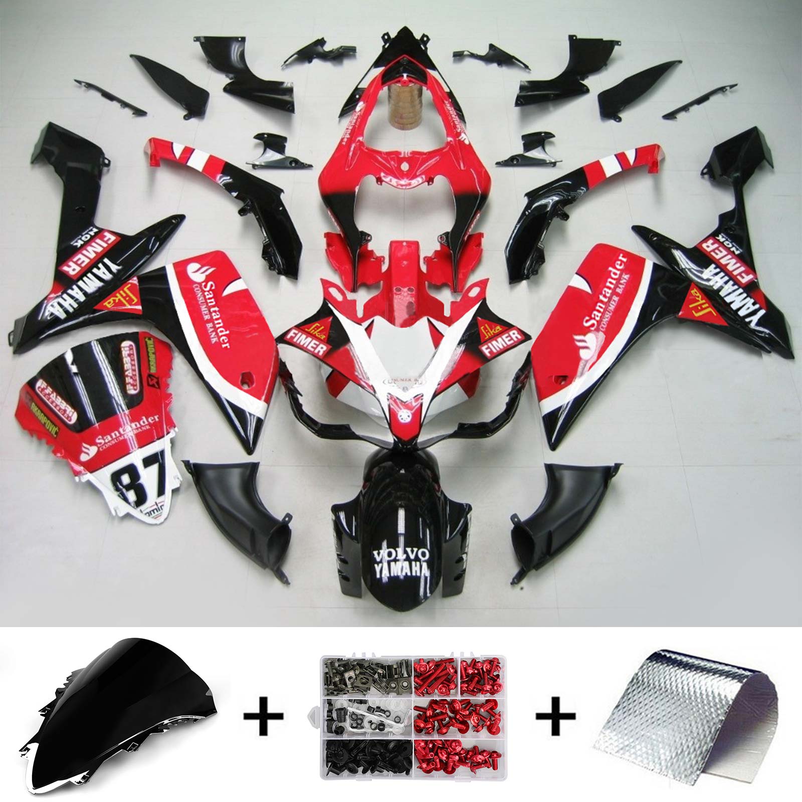 2007-2008 Yamaha YZF 1000 R1 Kit de carénage d'injection carrosserie plastique ABS #118