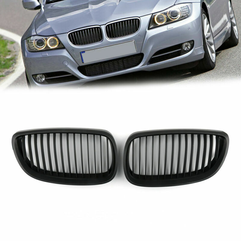 2006-2009 BMW E92 E93 2DR LCI Pair Matt Black Kidney Tuning Grilles Generic