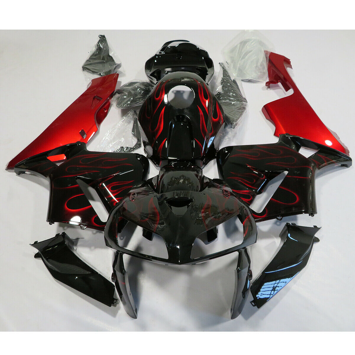 Kit de carénage rouge noir Honda CBR600RR 2005-2006