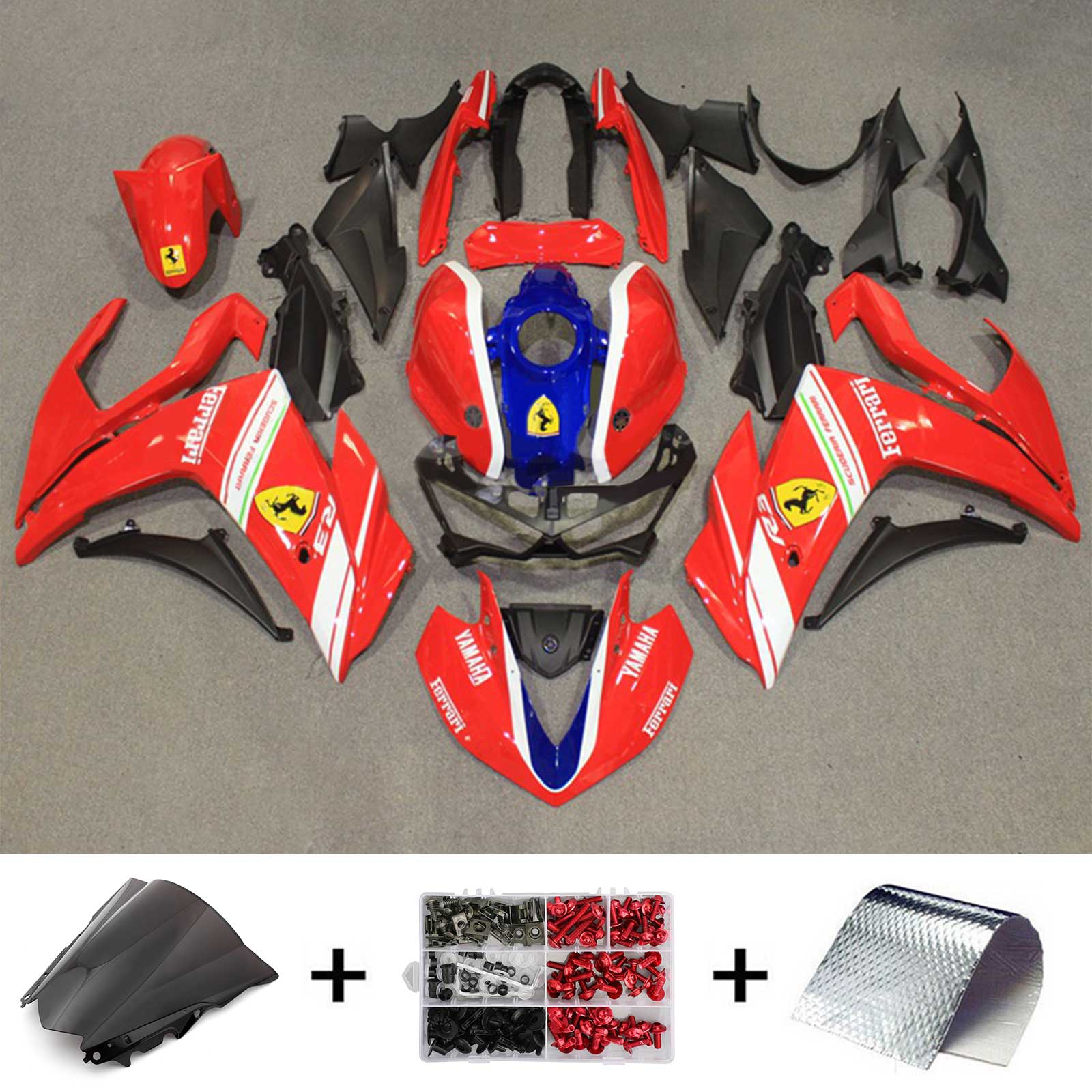 2014-2018 Yamaha YZF-R3 2015-2017 R25 Kit de carénage d'injection Amotopart carrosserie ABS #125