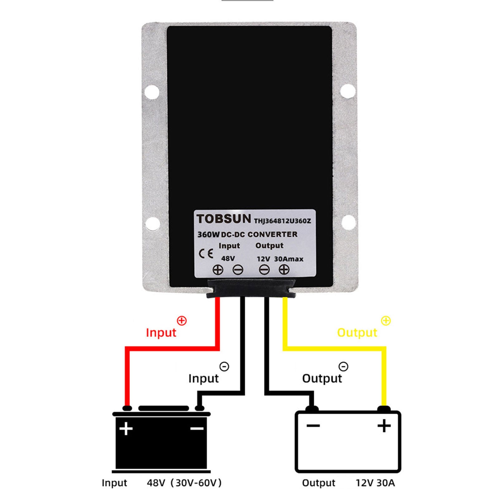 48V to 12V 30A 360W WaterProof Step Down DC/DC Power Converter Regulator