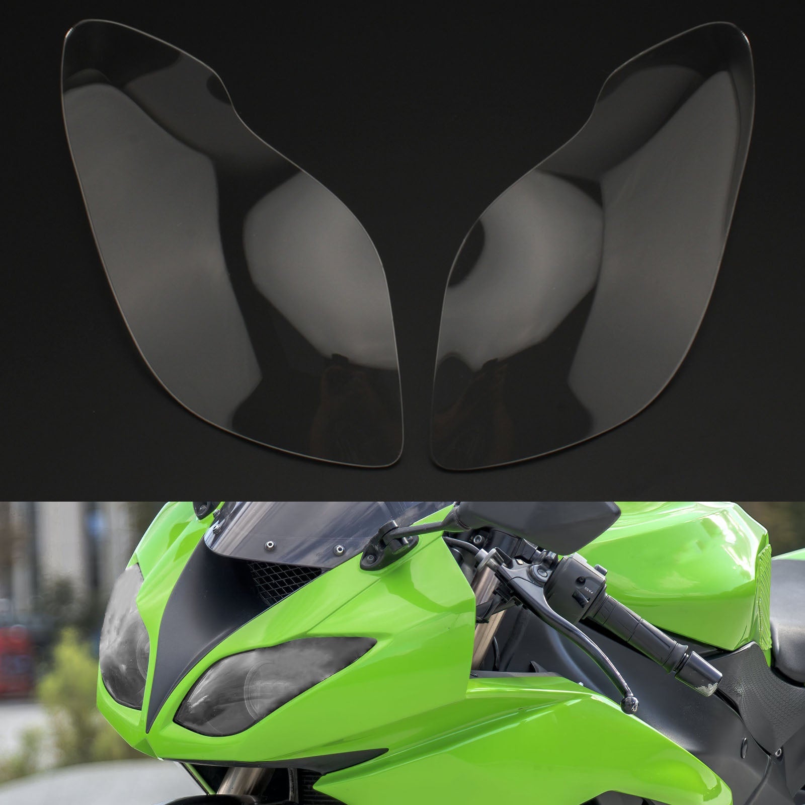 Koplamp Lens Bescherming Cover Fit Voor Kawasaki Zx-636R Zx-6R 09-18 Rook Generiek