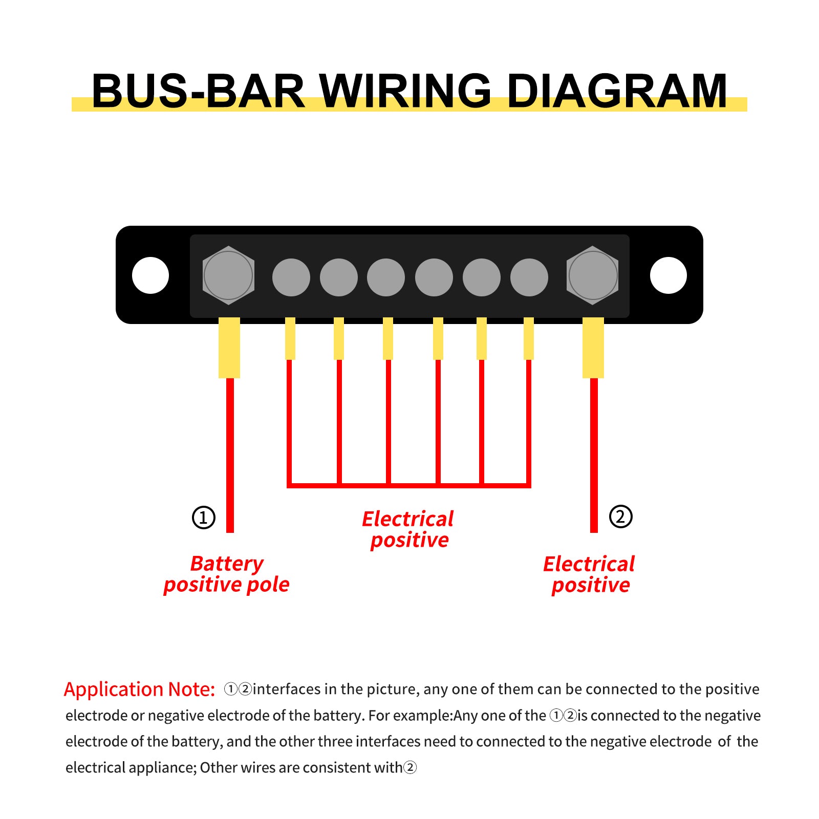 2/4/6/12 Way Dual-row Car Bus Bar Block with Dust Cover Distribution Terminal