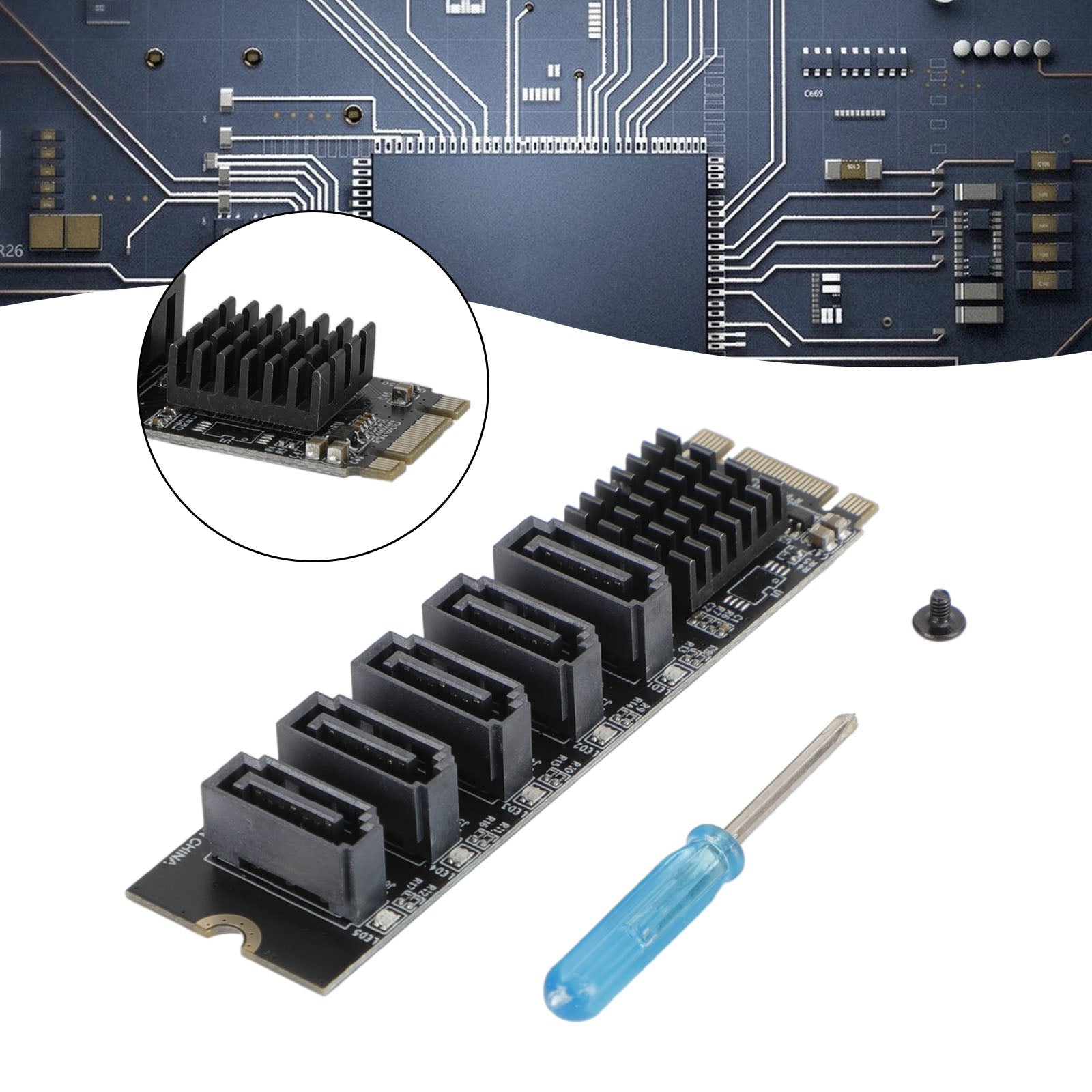 Adaptateur M.2 vers SATA 3.0 JMB585, carte d'extension de disque dur à 5 ports pour PH56