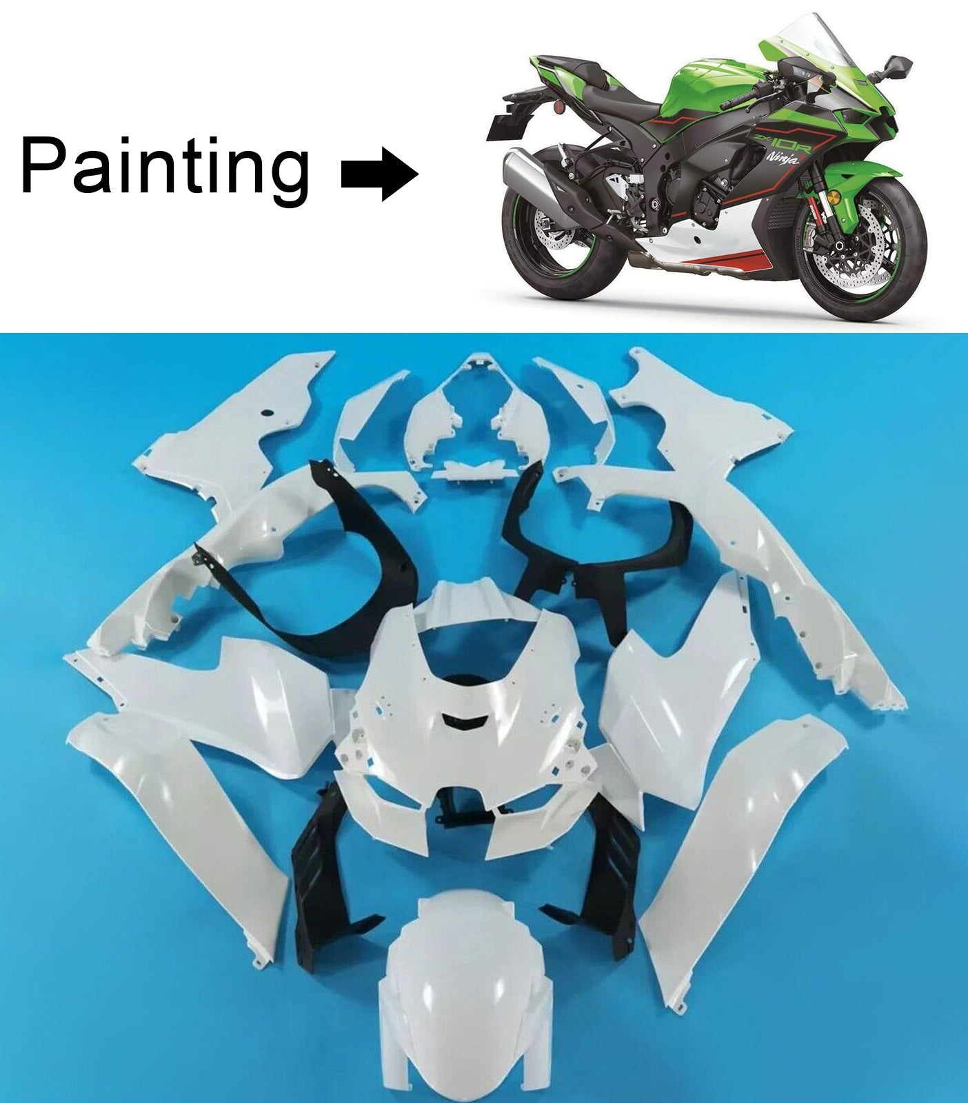 2021-2024 Kawasaki ZX-10R ZX10R Amotopart Injection Fairing Kit Kawasaki ABS #101