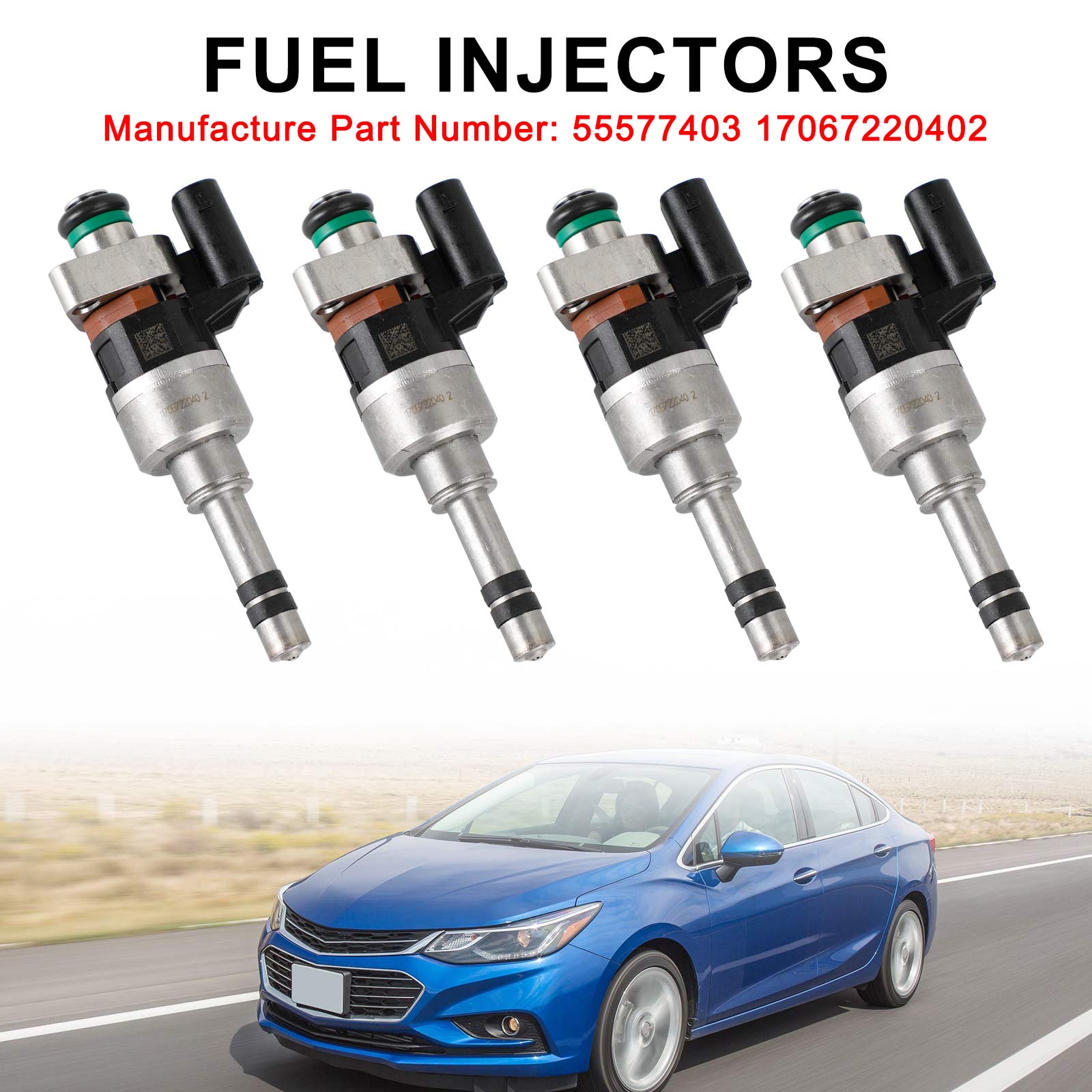 4PCS GMC 2016-2019 Chevrolet Cruze Malibu 1.4L 1.5L L4 Fuel Injectors 55577403