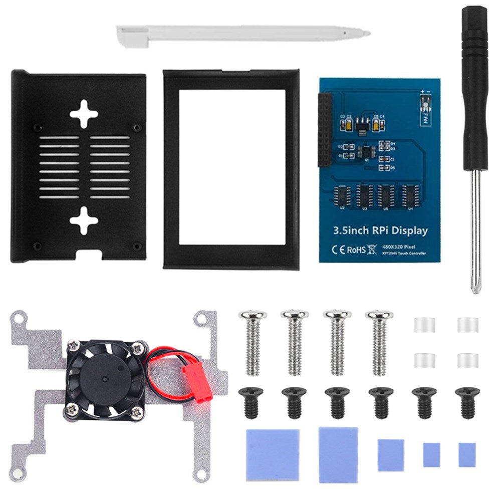 3,5-inch display aluminium behuizing + LCD-scherm Geschikt voor Raspberry Pi 4 Model B