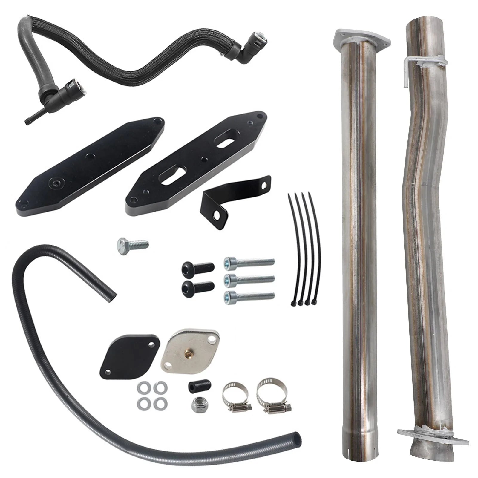 4" Muffler Exhaust Pipe + EGR Delete Kit for 6.7L Ford F250 F350 F450 F550 Super Duty 2011-2022