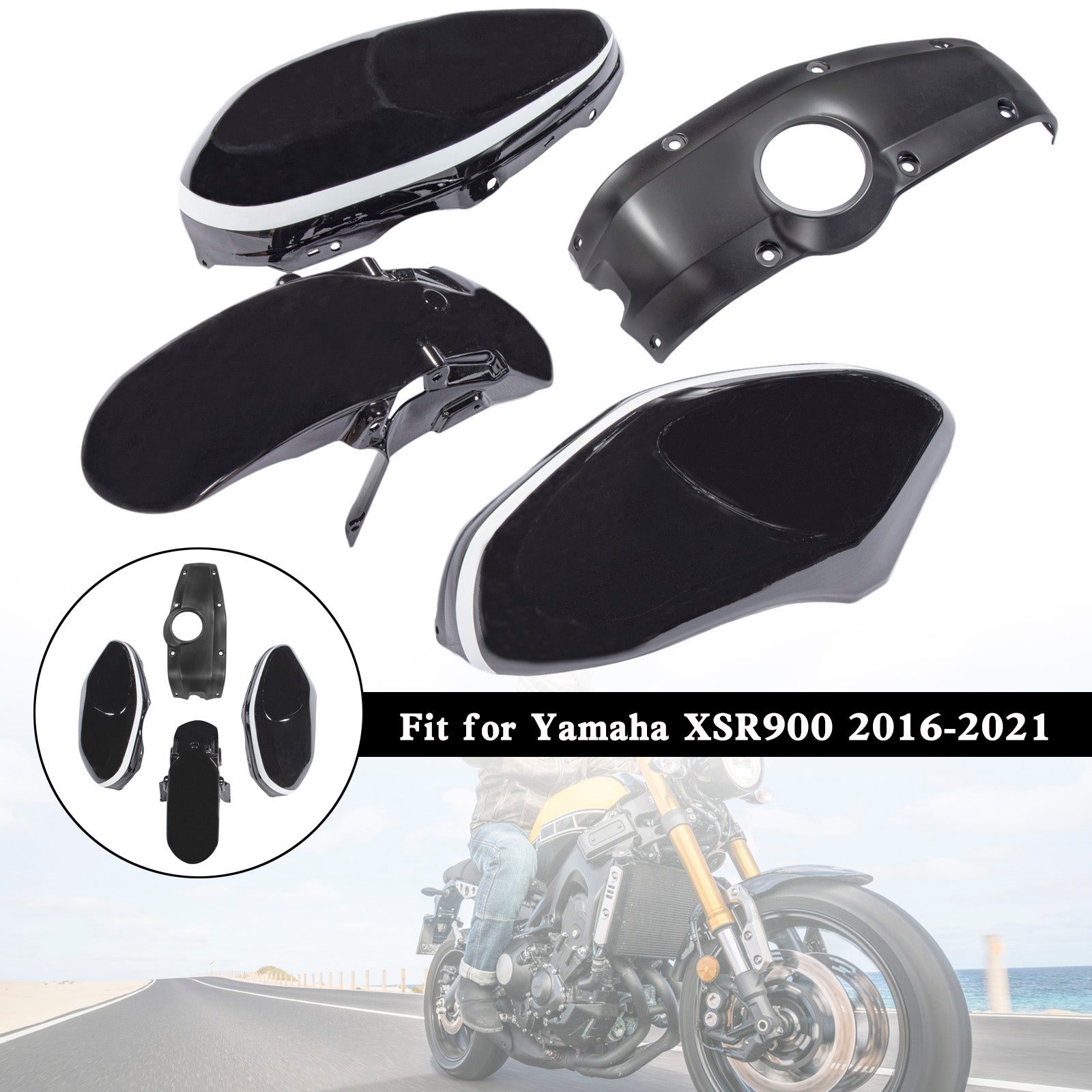 2016-2021 Yamaha XSR900 Injection ABS Plastic Bodywork Fairing Kit 001#