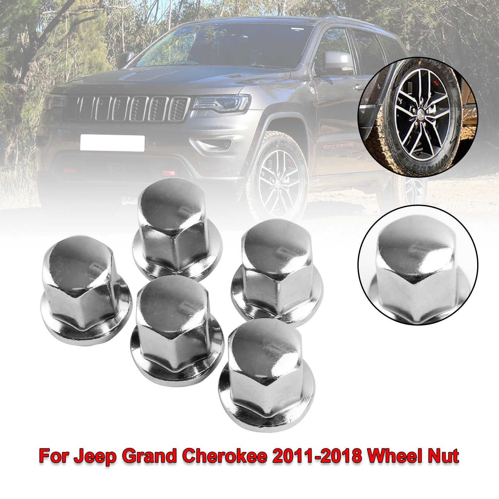 5 pièces écrous de roue adaptés à Ram 1500 pour Jeep Grand Cherokee Wrangler 2012-2018 14x1,5