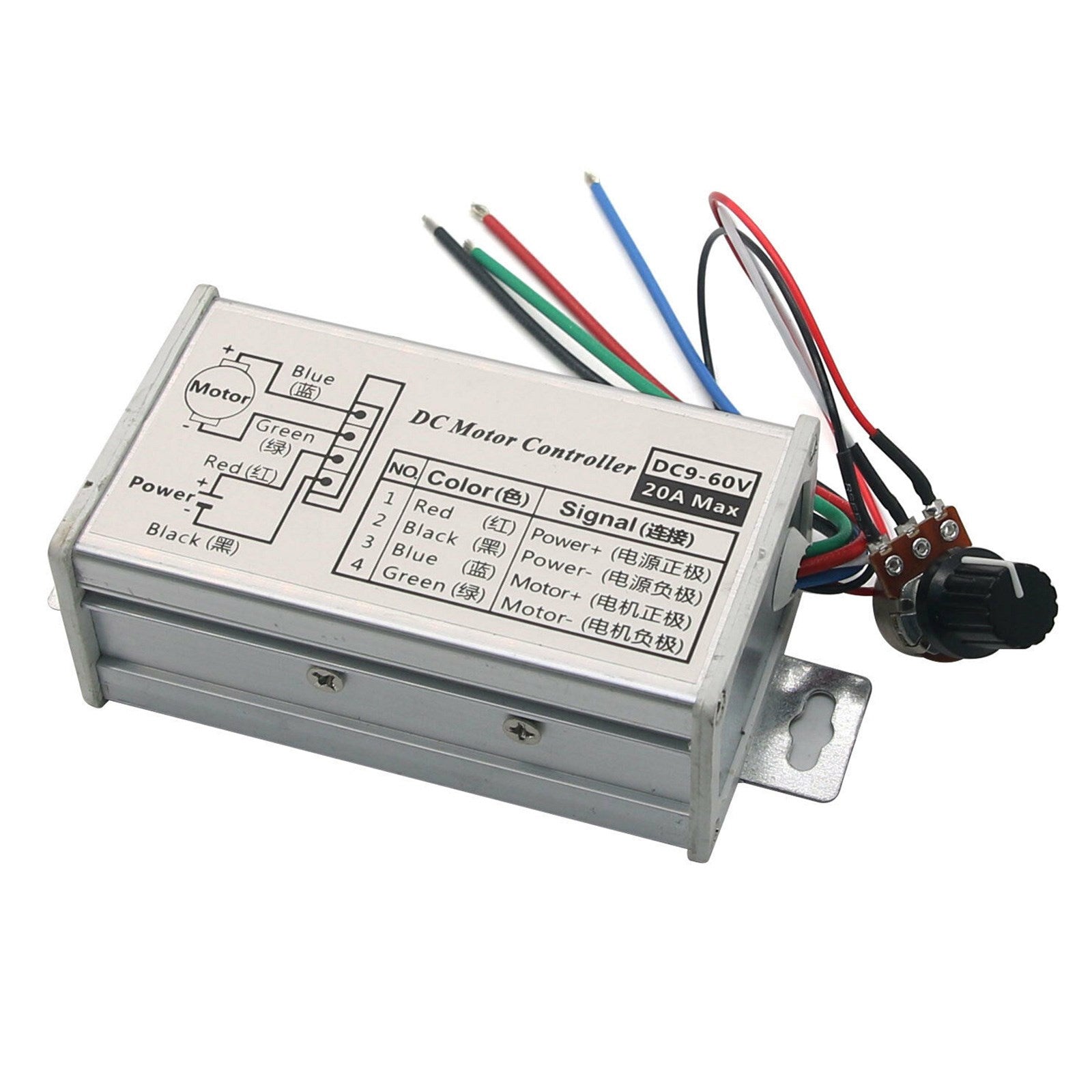 12V 24V Max 20A PWM DC Motor Traploze Variabele Snelheidsregeling Controller Schakelaar