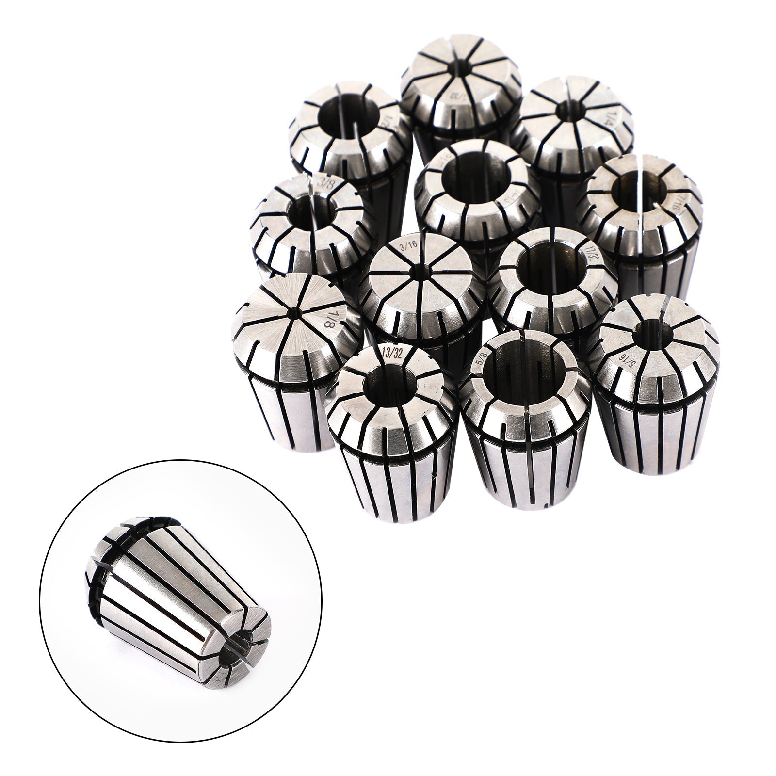 12Pcs ER25 Spring Collet Set For CNC Milling Lathe Tool Engraving Machine Steel