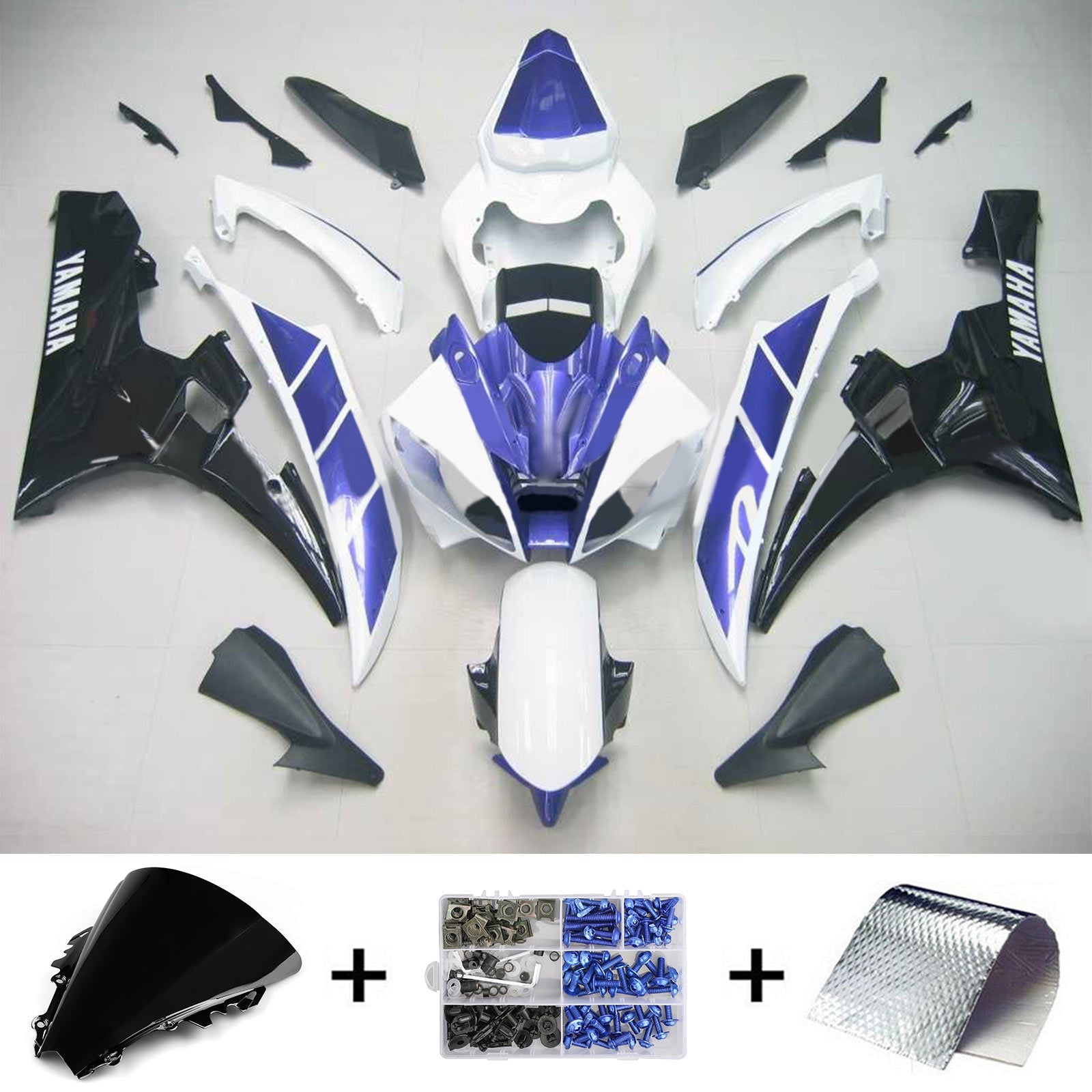 2006-2007 Yamaha YZF 600 R6 Amotopart Kit de carénage d'injection carrosserie plastique ABS #117