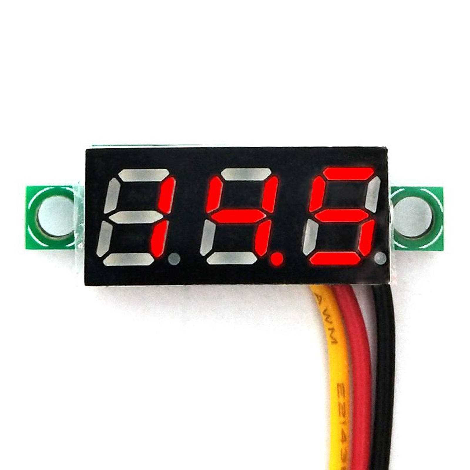 5x Mini DC 0-30V Red LED 3-Digital Display Voltage Voltmeter Panel Calibratable