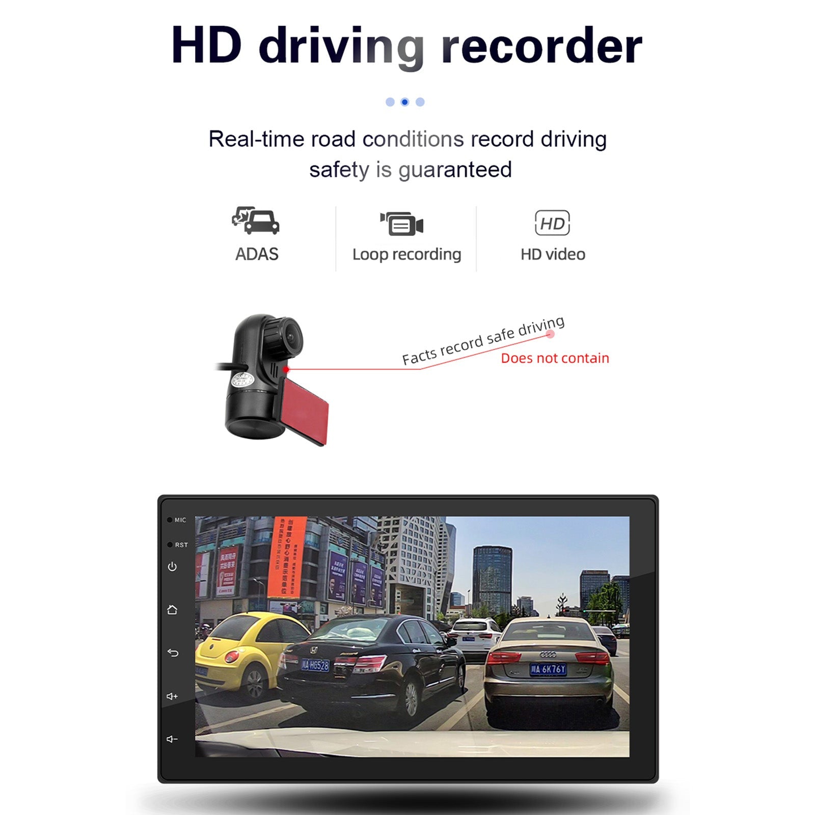 7" Android 10 2G+32G Quad Core GPS WiFi Bluetooth Voiture Stéréo MP5 Lecteur Carplay