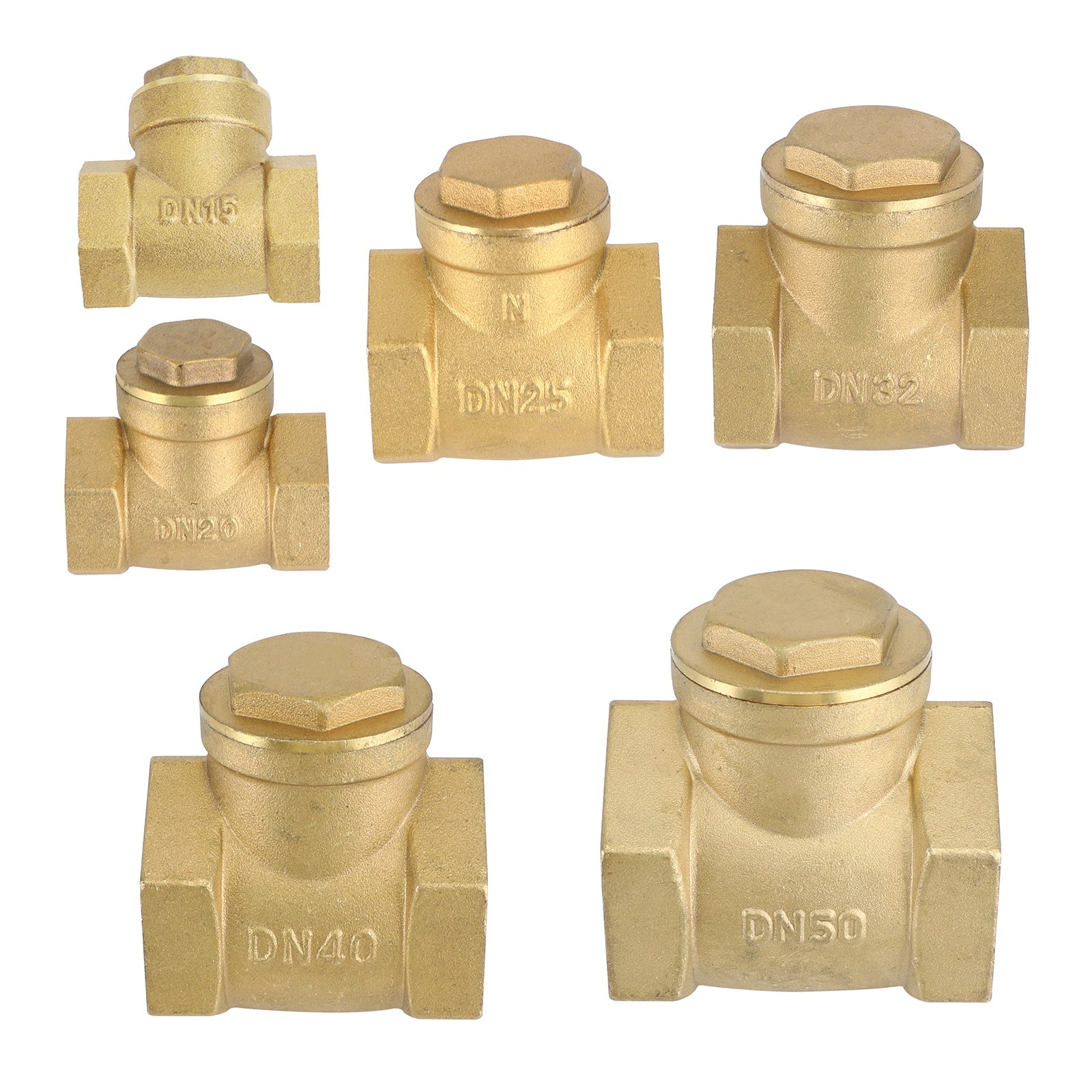 1/2" 3/4" 1" 2" Female Thread Brass Horizontal DN15 Non-Return Swing Check Valve