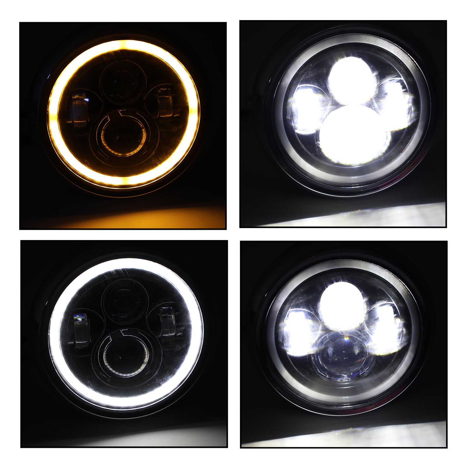 Phare LED 7 pouces haut/bas + DRL pour moto Dyna Cafe Racer Bobber