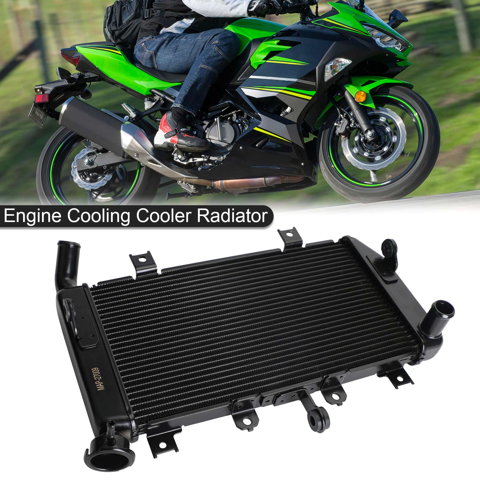 Aluminium motorkoeling koelerradiator geschikt voor Kawasaki Ninja 400 2018-2021 Generiek