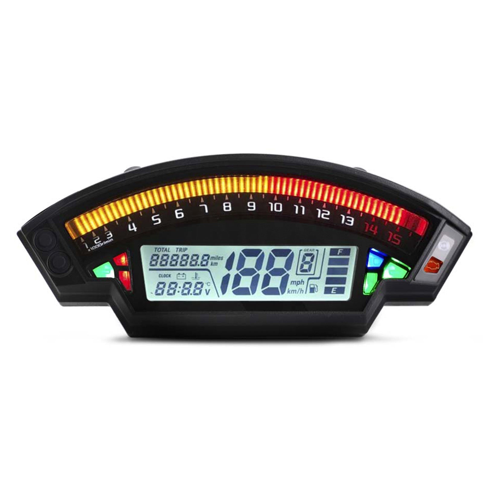 Universal Motorcycle Black Tft Digital Speedometer 14000Rpm Backlight Odometer