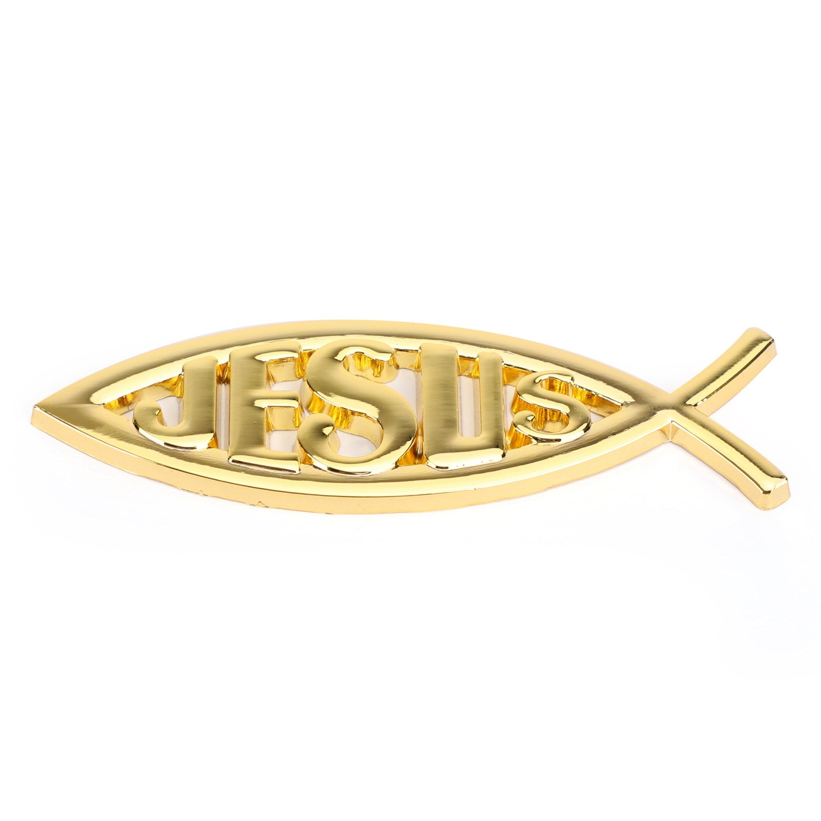 3D Car Decal Emblem Sticker Religious God For Jesus Christian Fish Symbol Silver Generic