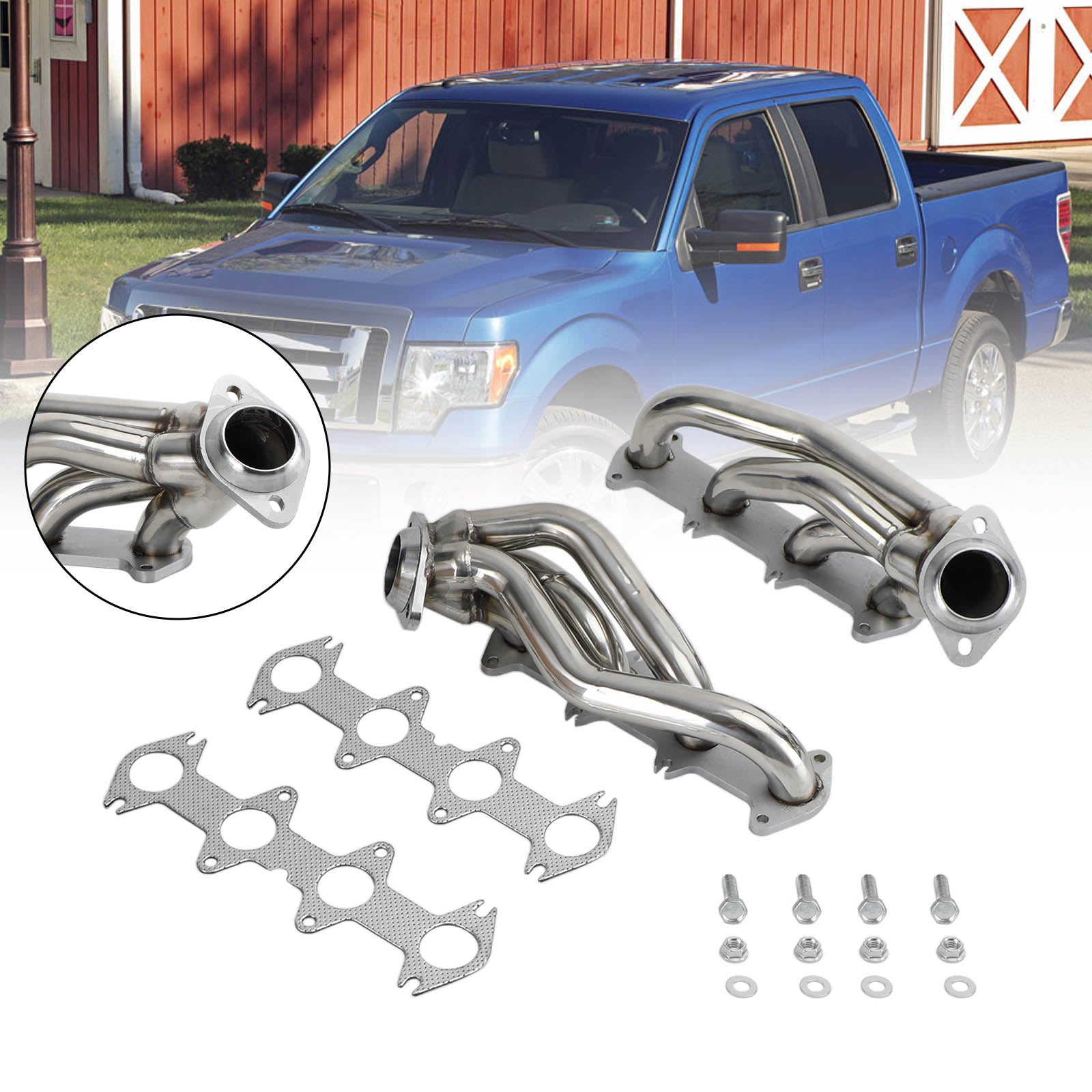 Ford F150 04-10 5.4 V8 Collecteur d'échappement en acier inoxydable Shorty Headers Performance