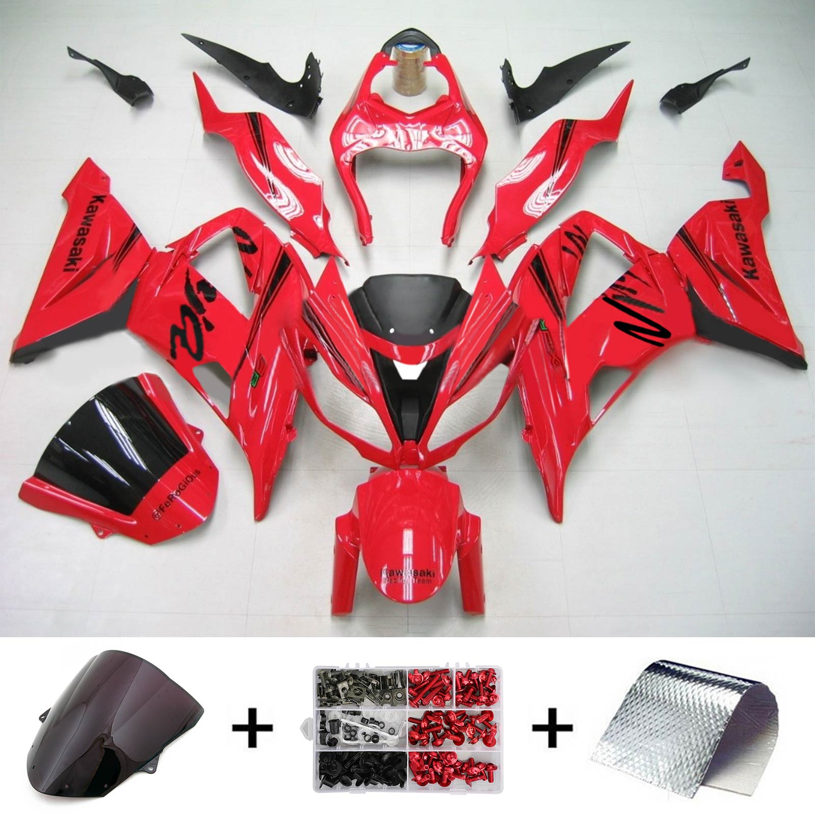 2013-2018 Kawasaki ZX6R 636 Amotopart Injection Fairing Kit Bodywork Plastic ABS #112