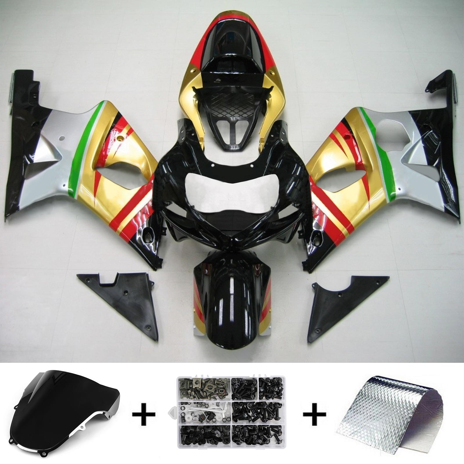 2000-2002 Suzuki GSXR1000 K1 K2 Amotopart Kit de carenado de inyección Carrocería Plástico ABS # 117