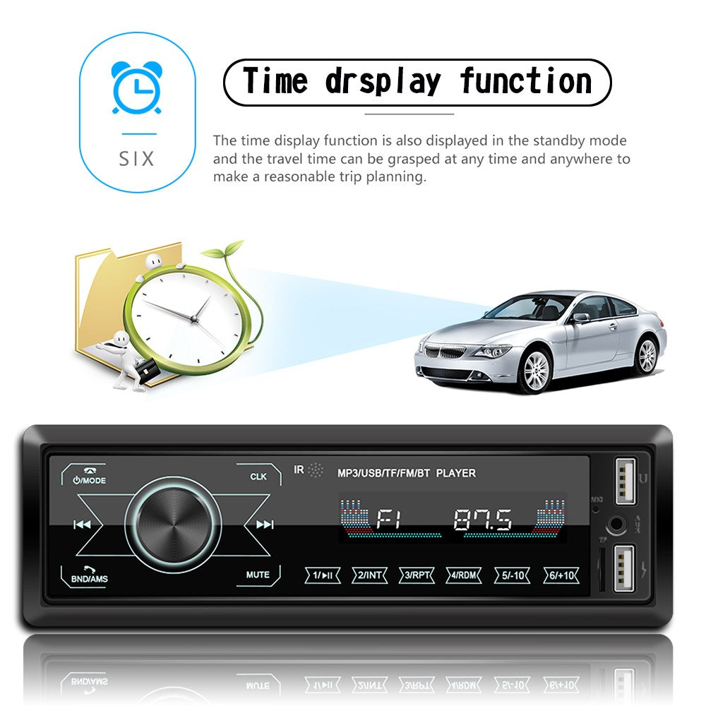 Bluetooth Single 1 Din Car Stereo USB AUX MP3 Player Touch Screen Radio In-Dash