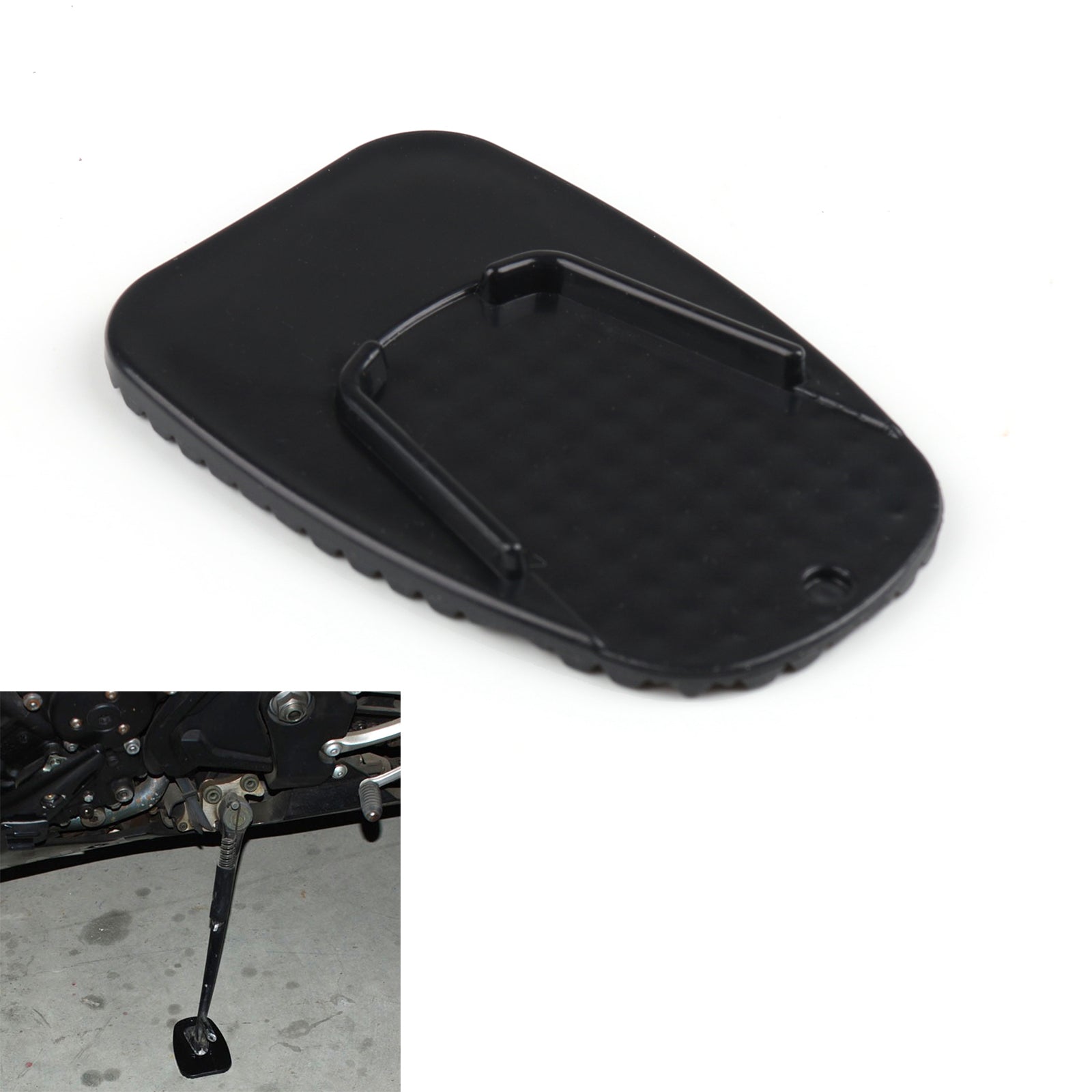 Plastic Aftermarket Motorcycle Kickstand Plate Biker'S Kick Stand Pad Black Generic