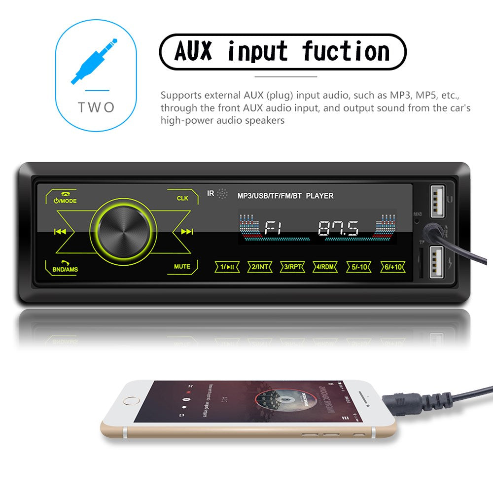 Bluetooth Single 1 Din Car Stereo USB AUX MP3 Player Touch Screen Radio In-Dash