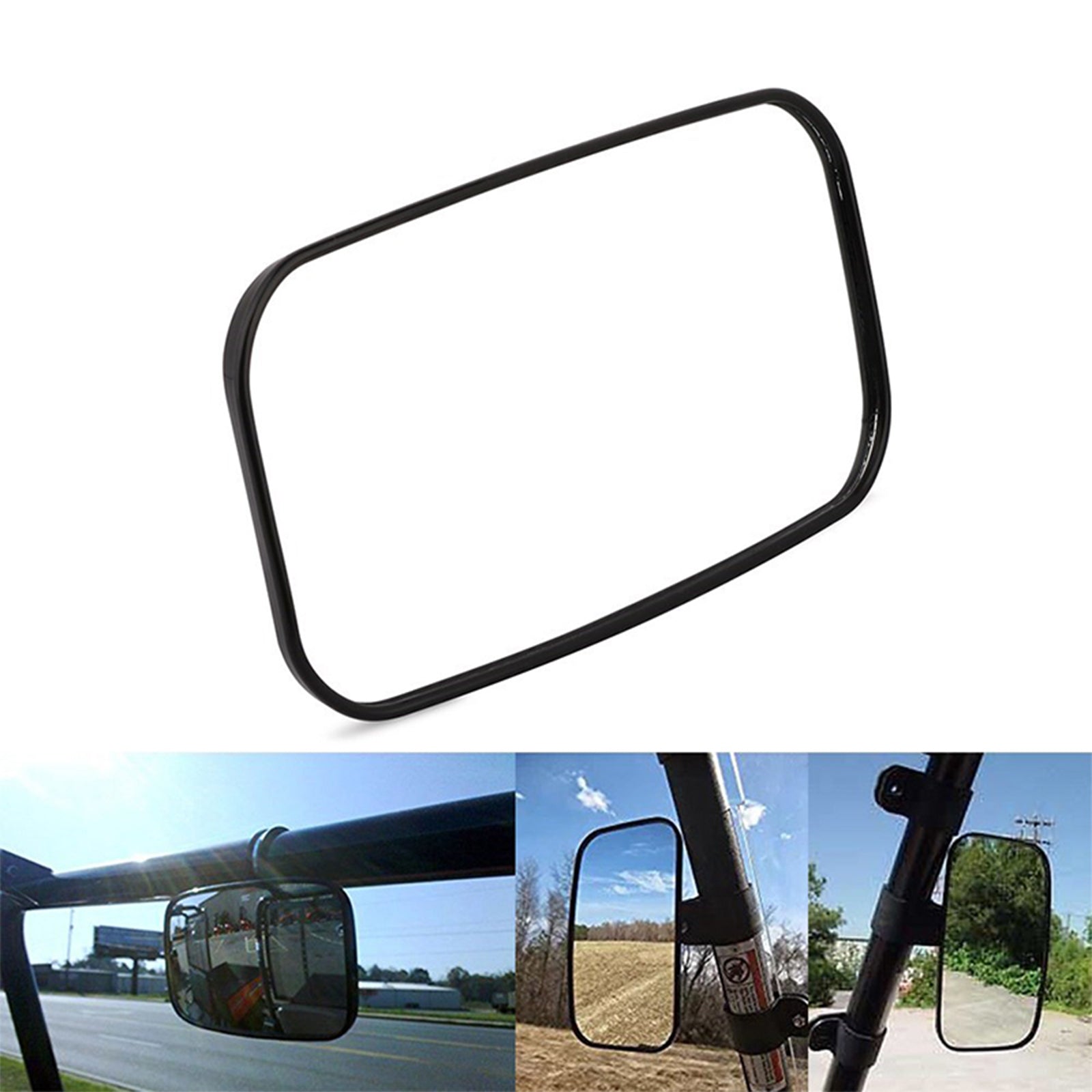 Rétroviseur rectangulaire à barre de 1.5 "1.75" 2 "pour Kawasaki Mule Can-Am Commander