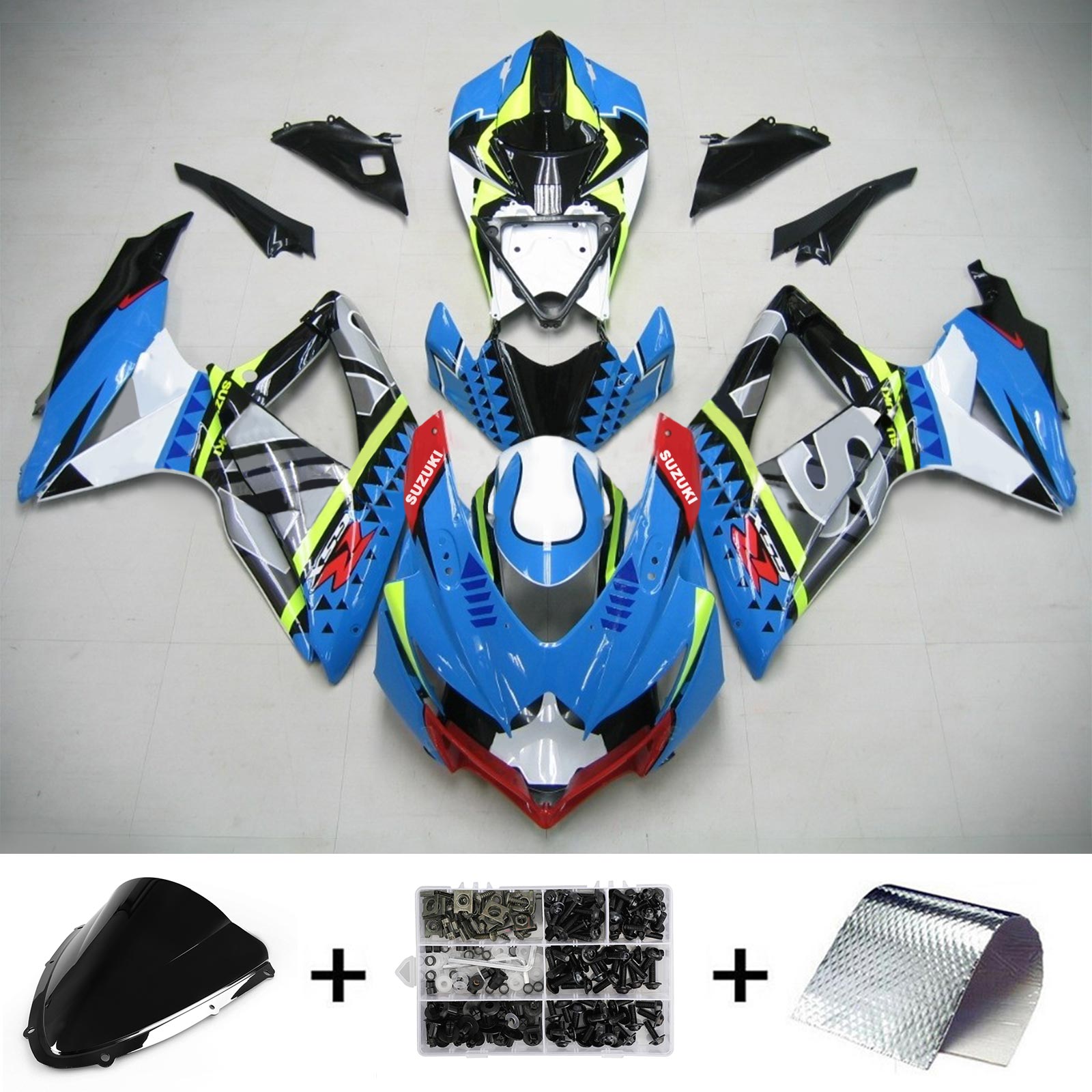 2008-2010 Suzuki GSXR 600/750 K8 Amotopart Kit de carénage d'injection carrosserie plastique ABS #107