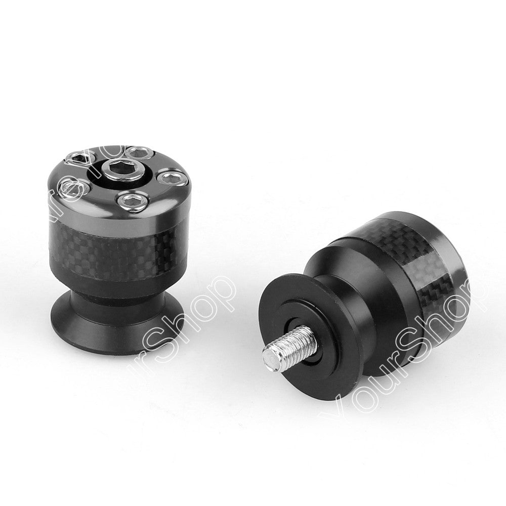 Universal Motorcycle CNC Carbon Fiber 10mm Swingarm Sliders Spools Gray