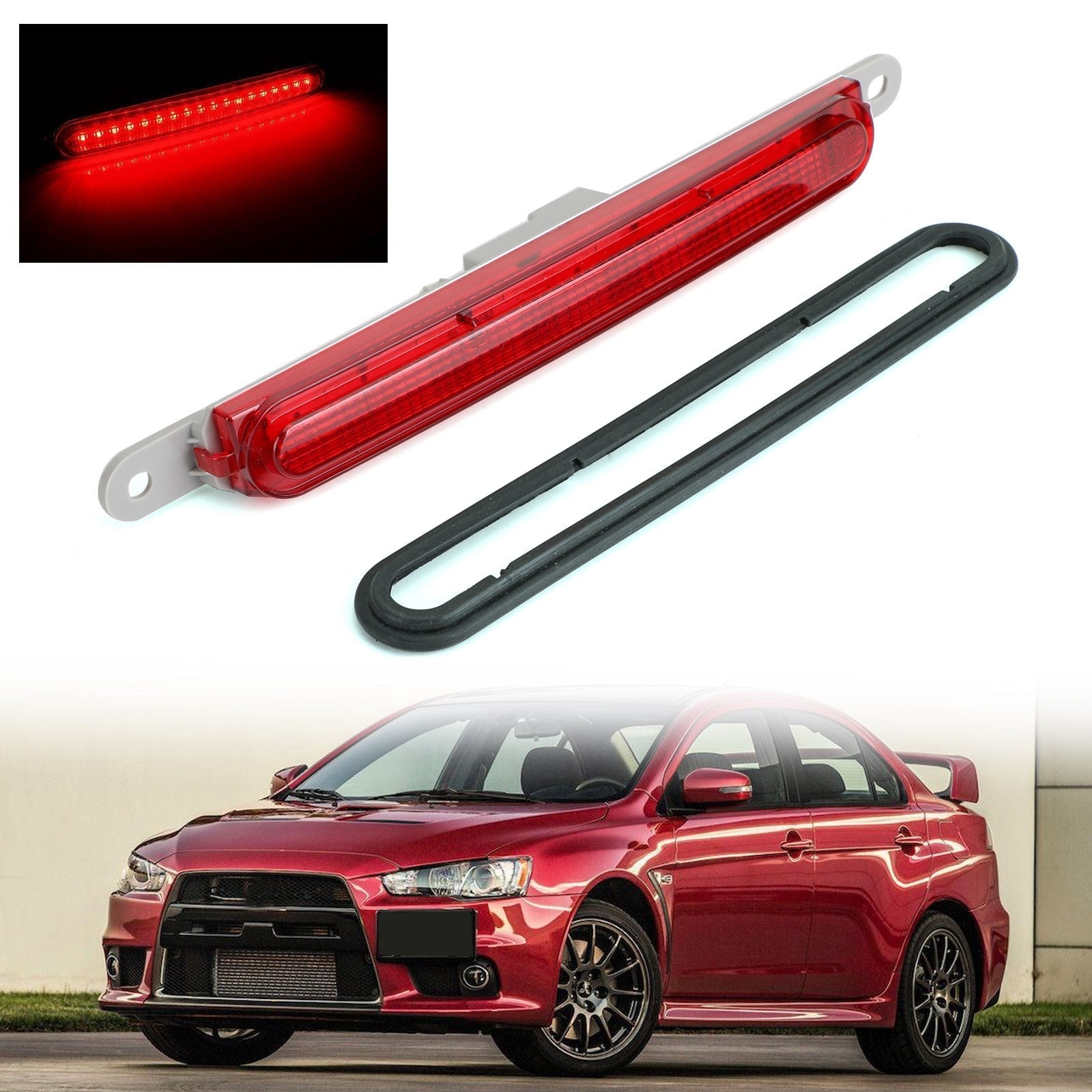 Smoke High Mount 3RD Third Brake Stop Light LED For Mitsubishi Lancer EVO 08-16