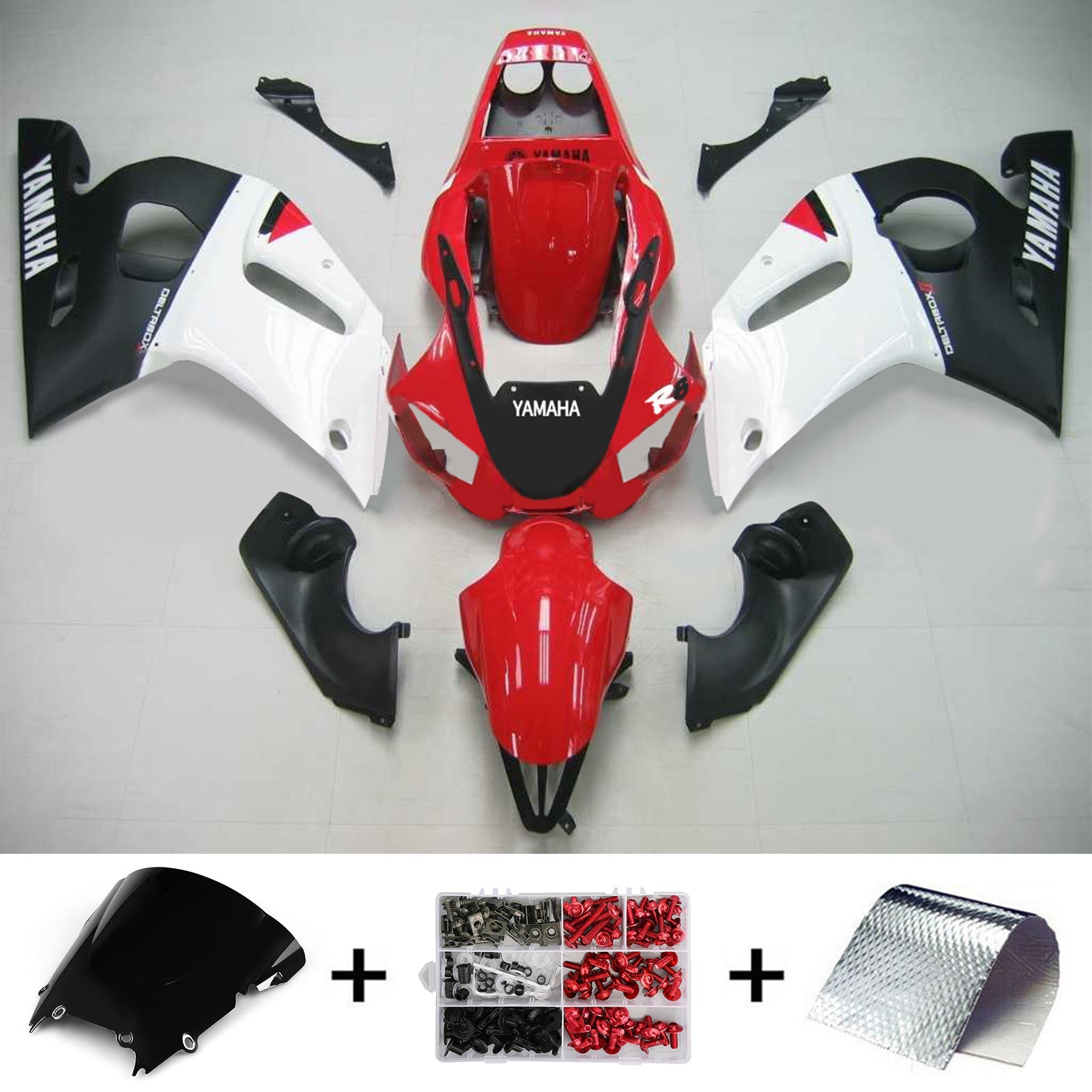 1998-2002 Yamaha YZF 600 R6 Kit de carénage d'injection carrosserie plastique ABS #110