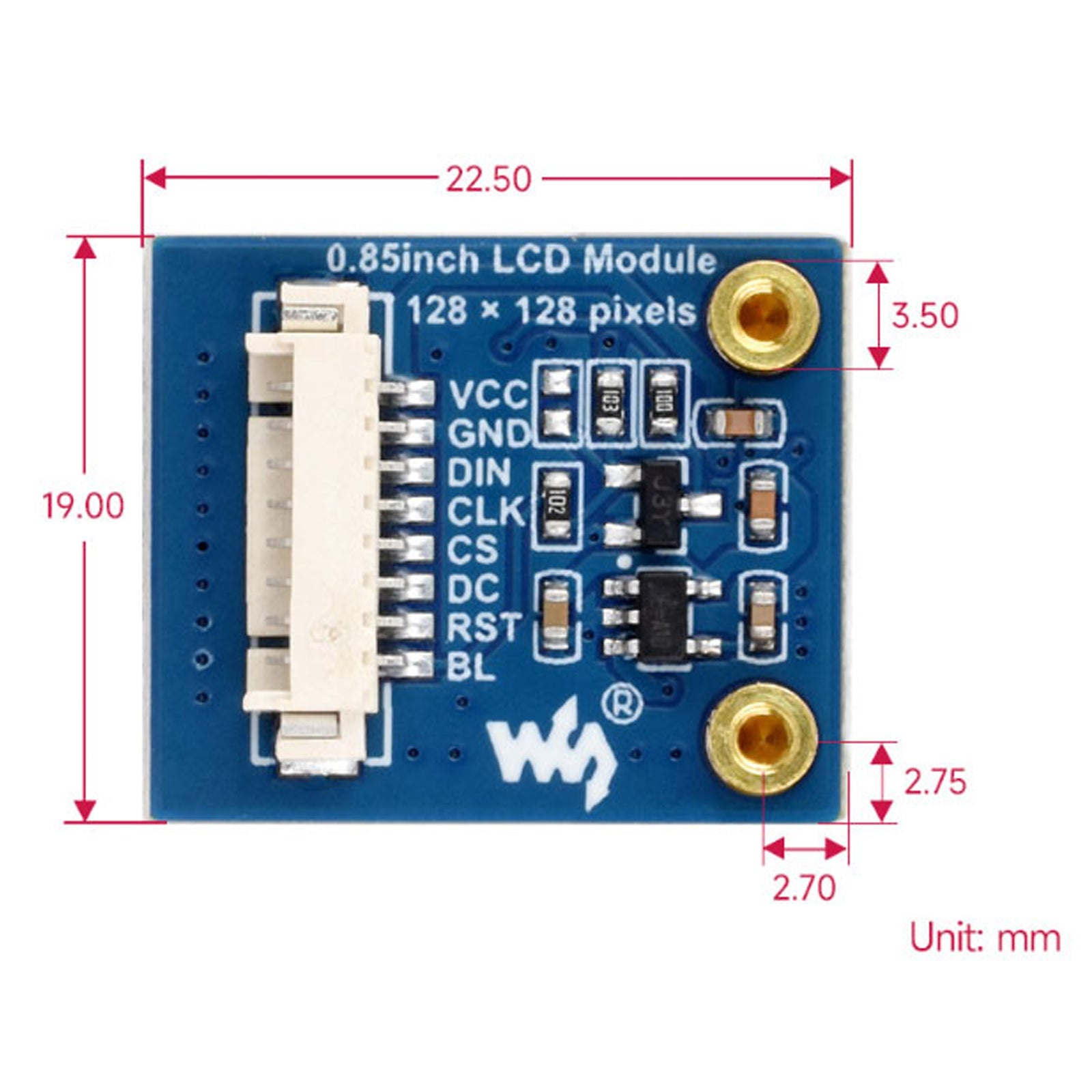 Raspberry Pi – écran IPS de 0.85 pouces, puce de pilote GC9107, Interface SPI, écran LCD