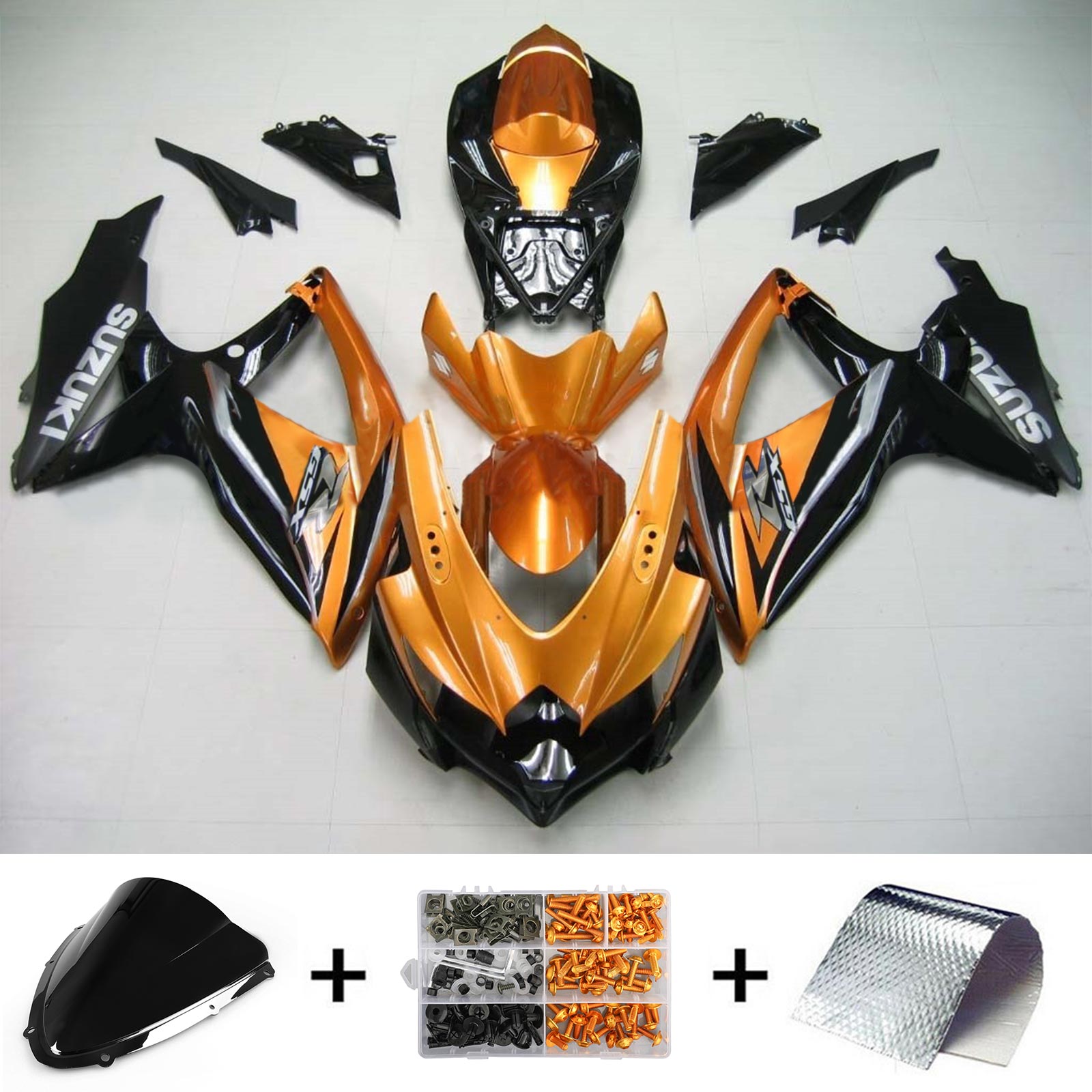 2008-2010 Suzuki GSXR 600/750 K8 Amotopart Kit de carénage d'injection carrosserie plastique ABS #155