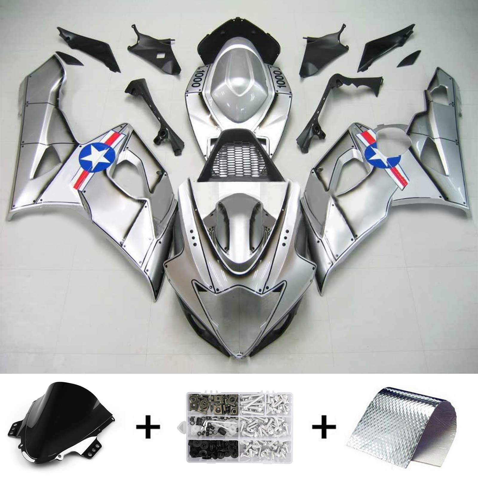 2005-2006 Suzuki GSXR1000 K5 Amotopart Kit de carénage d'injection carrosserie plastique ABS #102