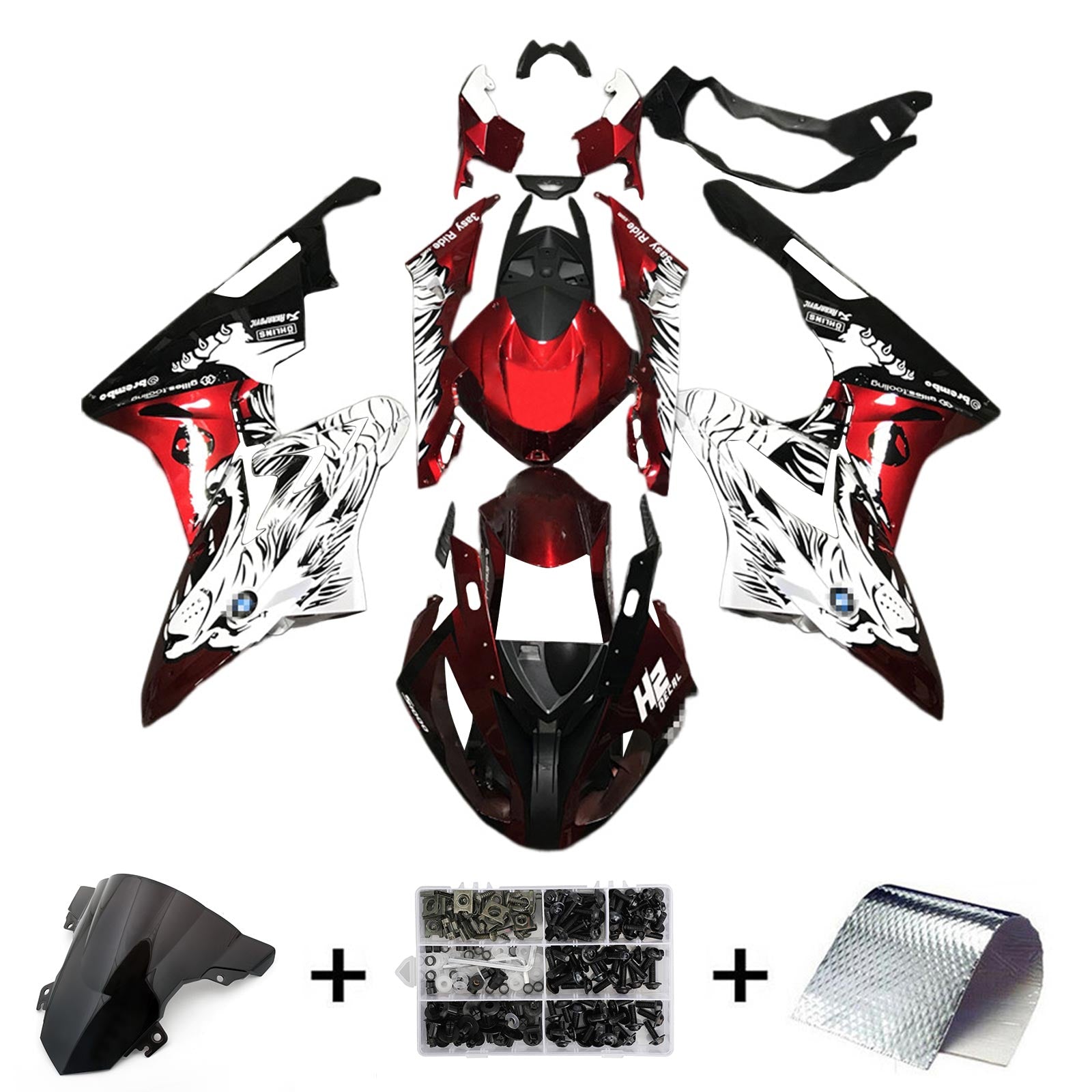 2015-2016 BMW S1000RR Kit Carénage Carrosserie Plastique ABS