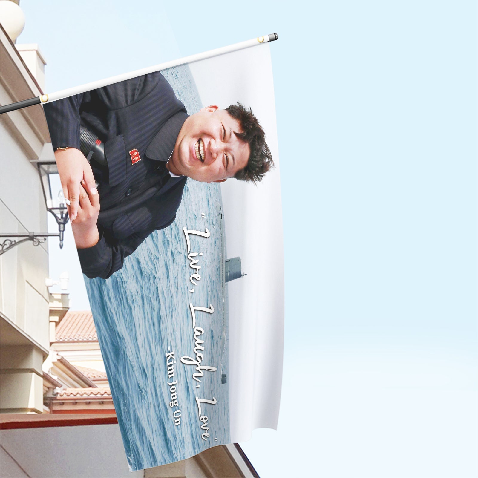 Kim Jong Un Live Laugh Love Banner Vlag 3x5FT Tuinvlag