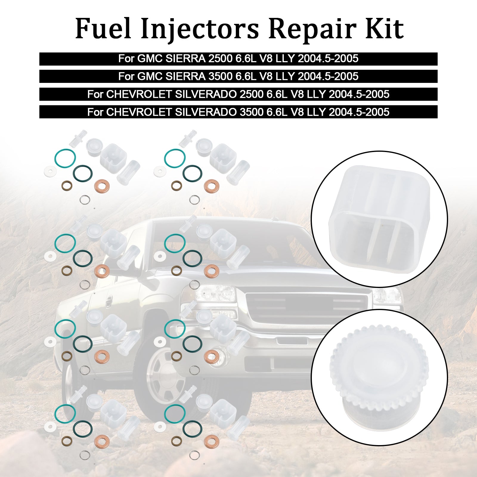 8 STK drivstoffinjektor reparasjonssett Passer Chevy Fit GMC Duramax 6.6L 2004-2005 Diesel