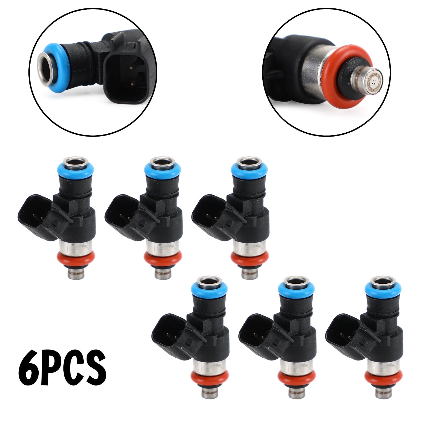 6PCS Fuel Injectors 0280158077 Fit Ford Fusion Fit Mazda 6 CX-9 2010-2011